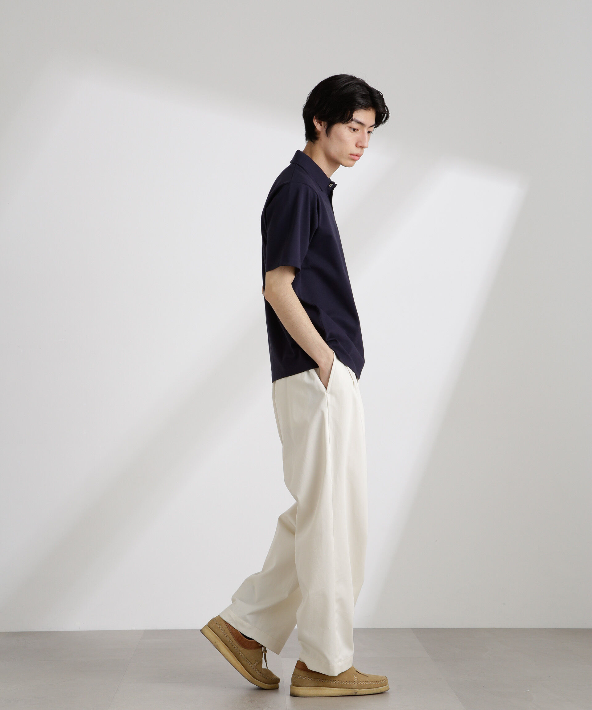 nano･universe「アンチスメル 鹿の子ポロ 半袖」|Tシャツ・カットソー|