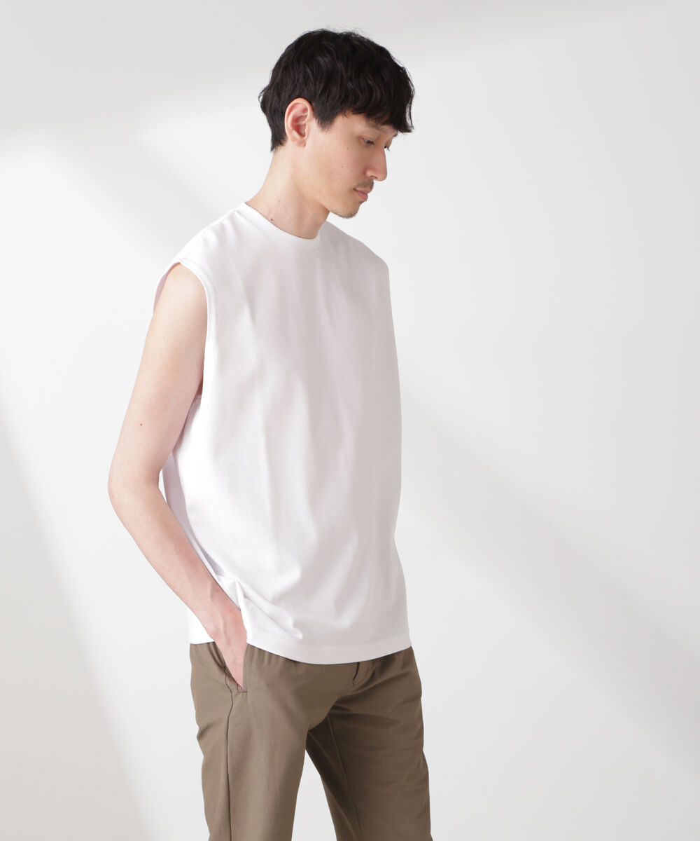 nano･universe「クールタッチ プレーティング天竺 ノースリーブ」|Tシャツ・カットソー|