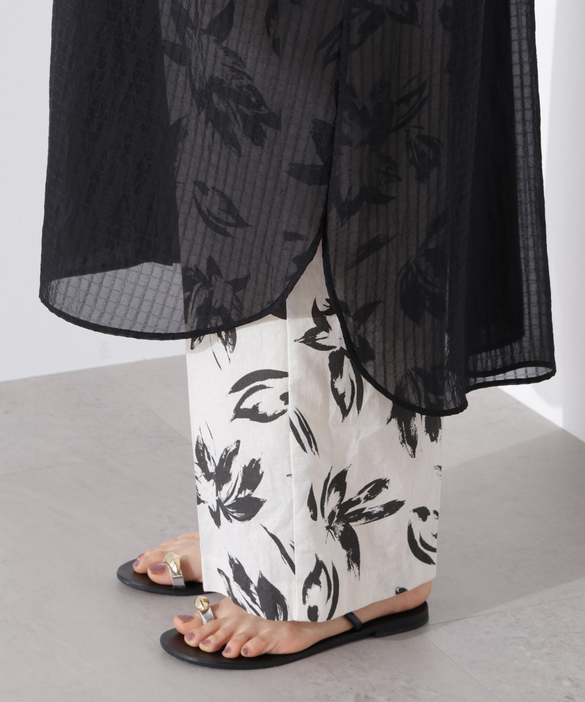 nano･universe「シアーストライプシャツワンピース」|ワンピース|