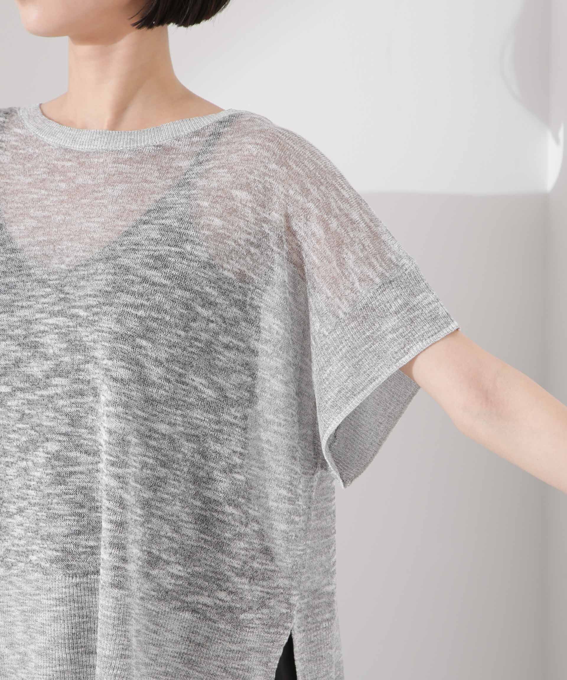 nano･universe「ラメスラブシアーワイドニットトップス」|ニット・セーター|