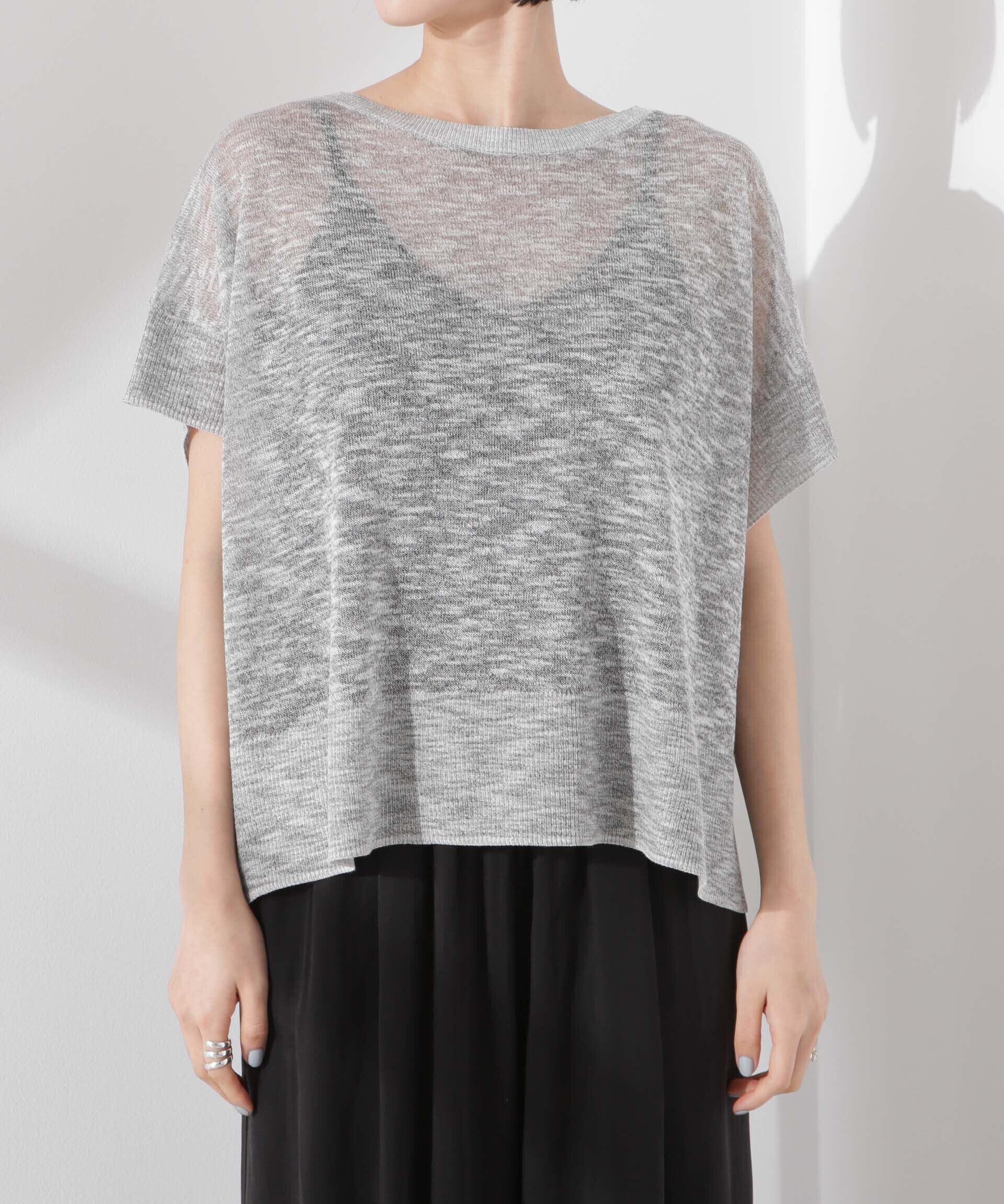 nano･universe「ラメスラブシアーワイドニットトップス」|ニット・セーター|