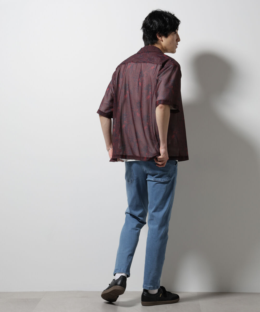 nano･universe「NORMANBROS別注 メッシュプリントシャツ 半袖」|シャツ・ブラウス|