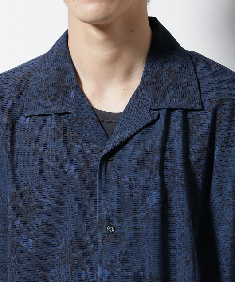 nano･universe「NORMANBROS別注 メッシュプリントシャツ 半袖」|シャツ・ブラウス|