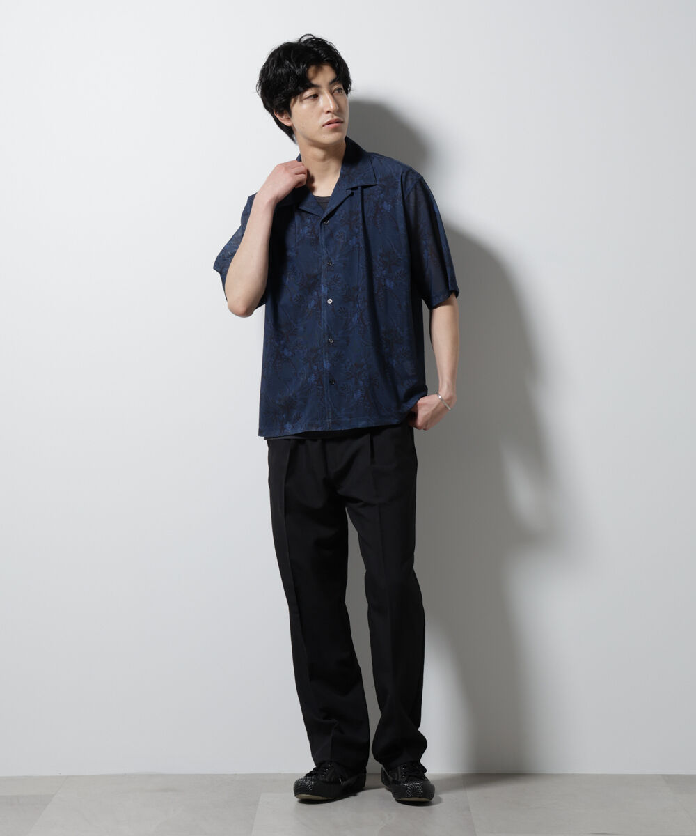 nano･universe「NORMANBROS別注 メッシュプリントシャツ 半袖」|シャツ・ブラウス|