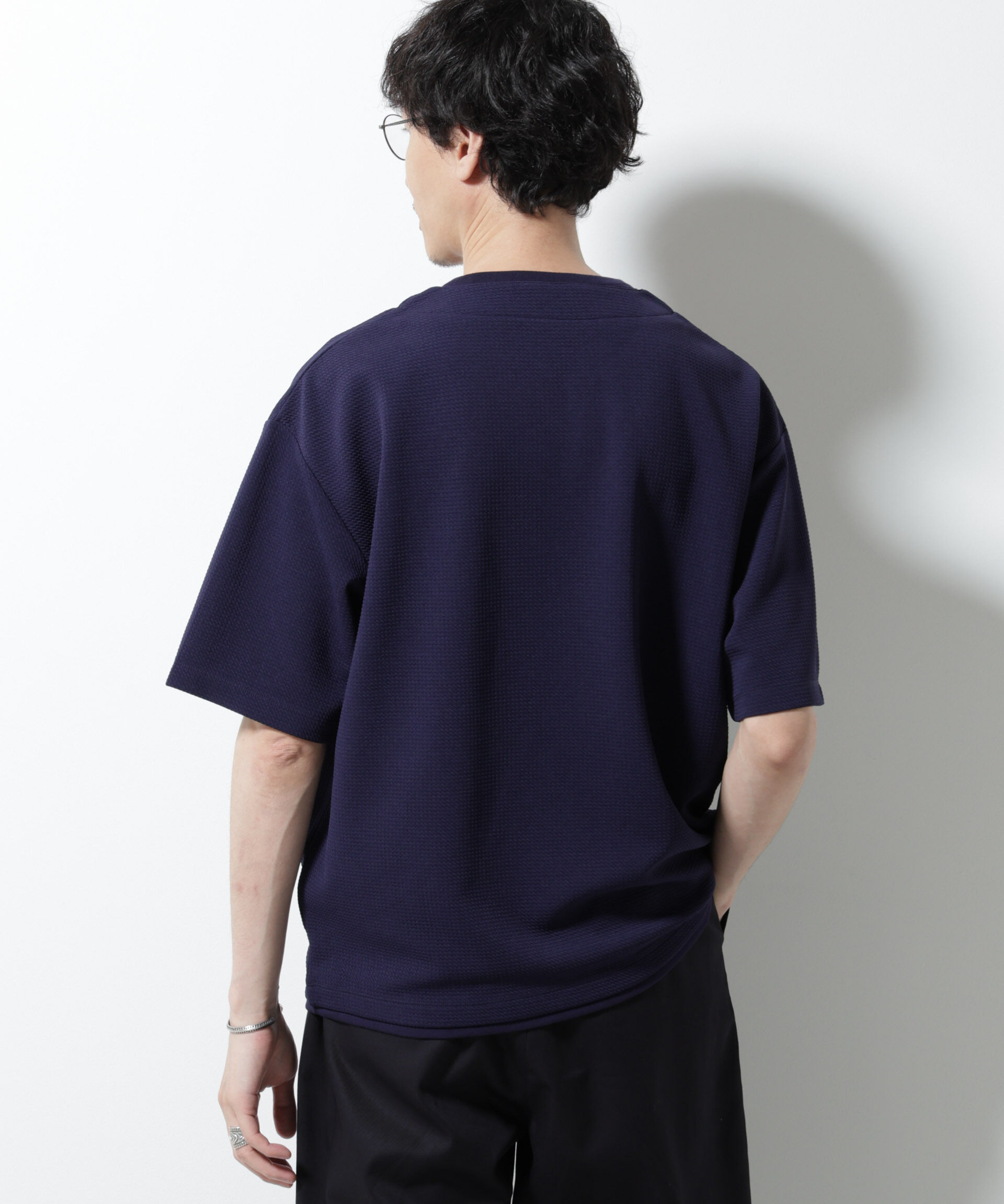 nano･universe「フェイクレイヤードキーネックTシャツ 半袖」|Tシャツ・カットソー|