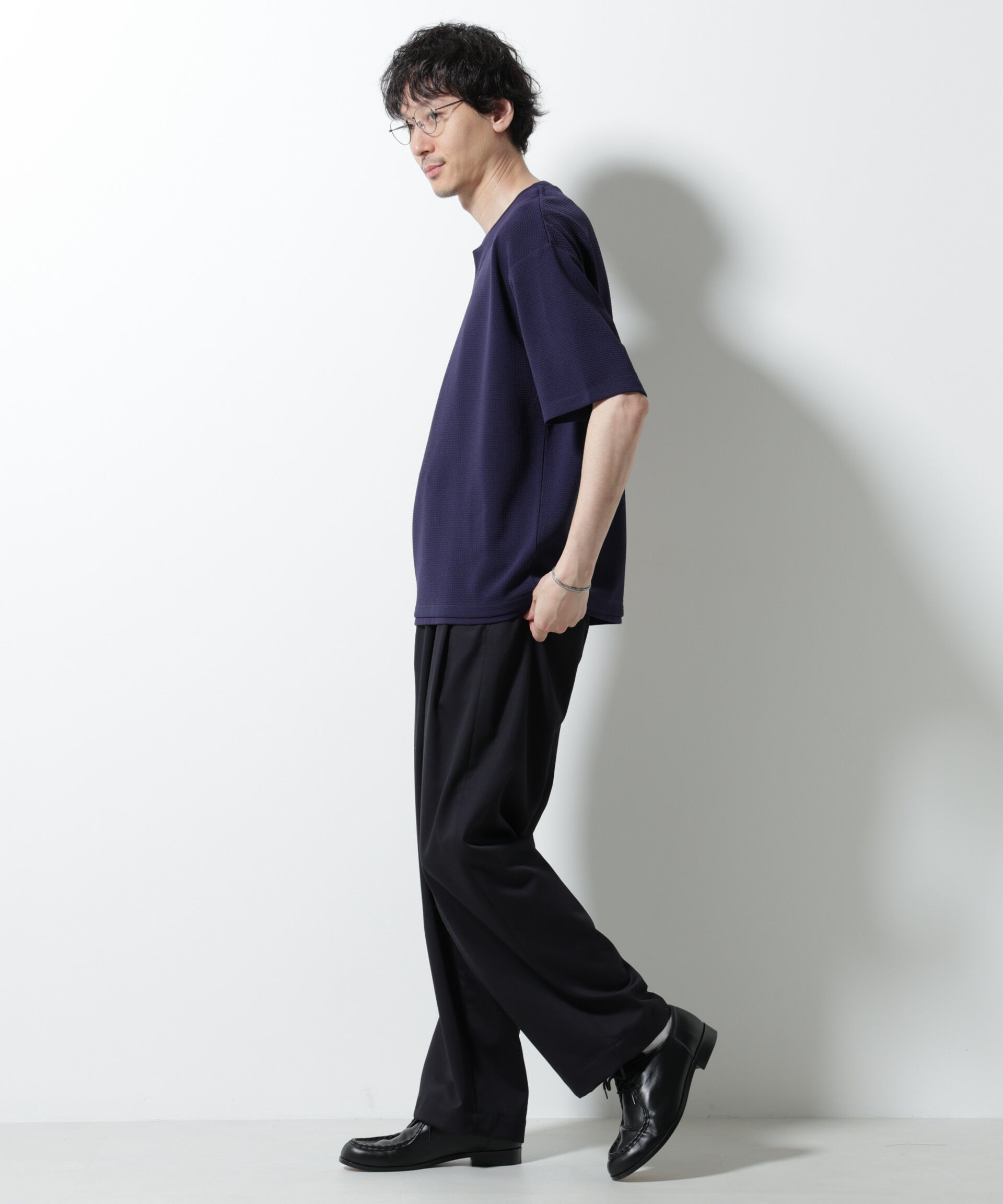 nano･universe「フェイクレイヤードキーネックTシャツ 半袖」|Tシャツ・カットソー|