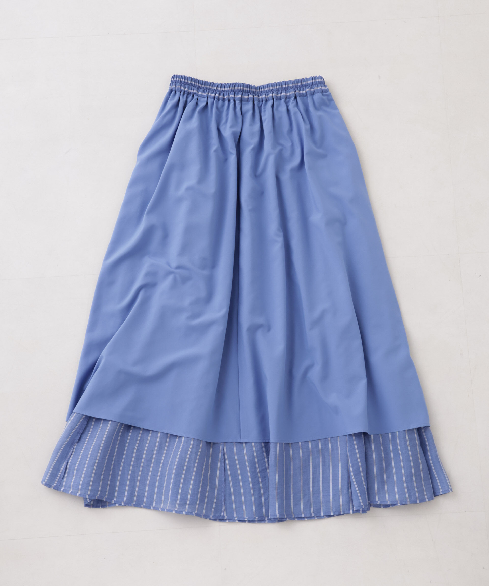 nano･universe「シアーストライプギャザーフレアスカート(セットアップ可)」|スカート|