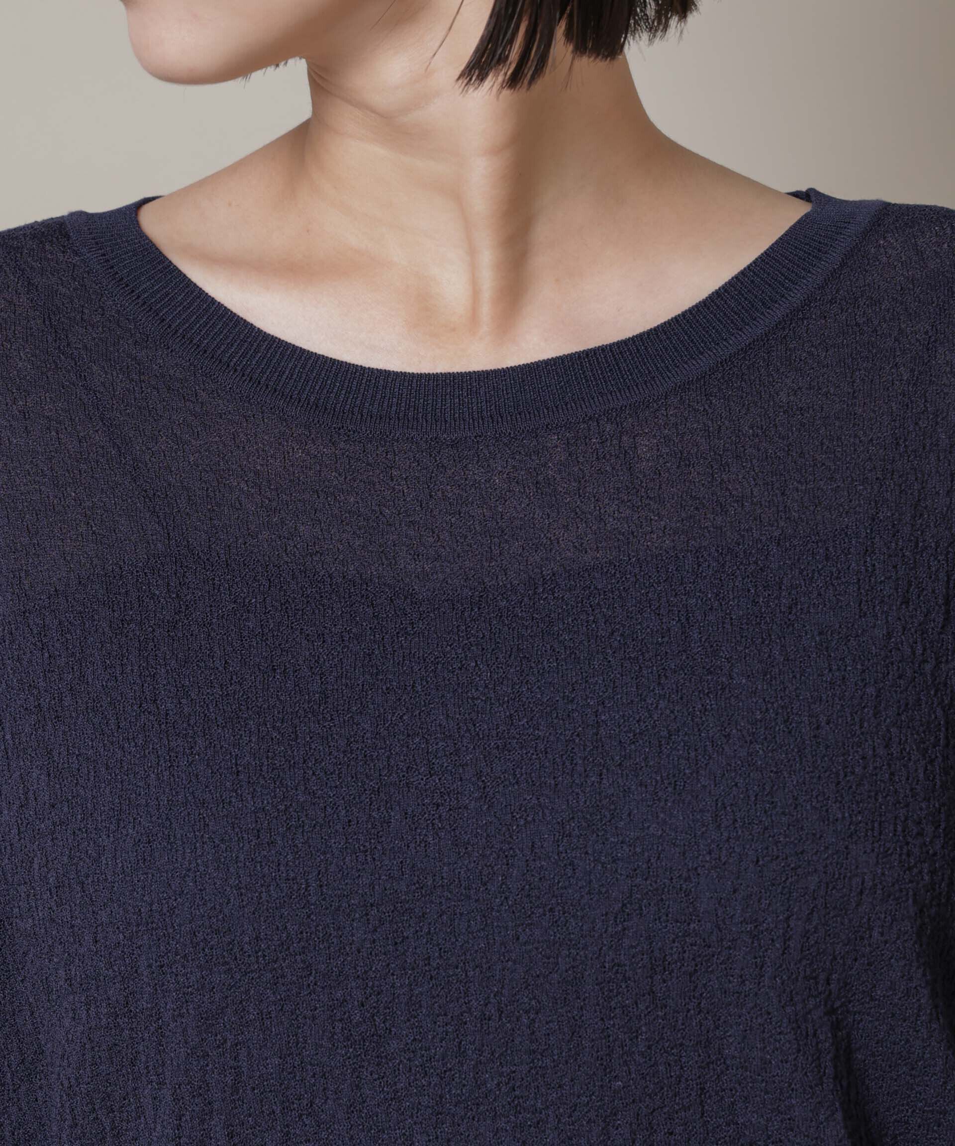 nano･universe「梨地ボートネックワイドシルエットニット」|ニット・セーター|