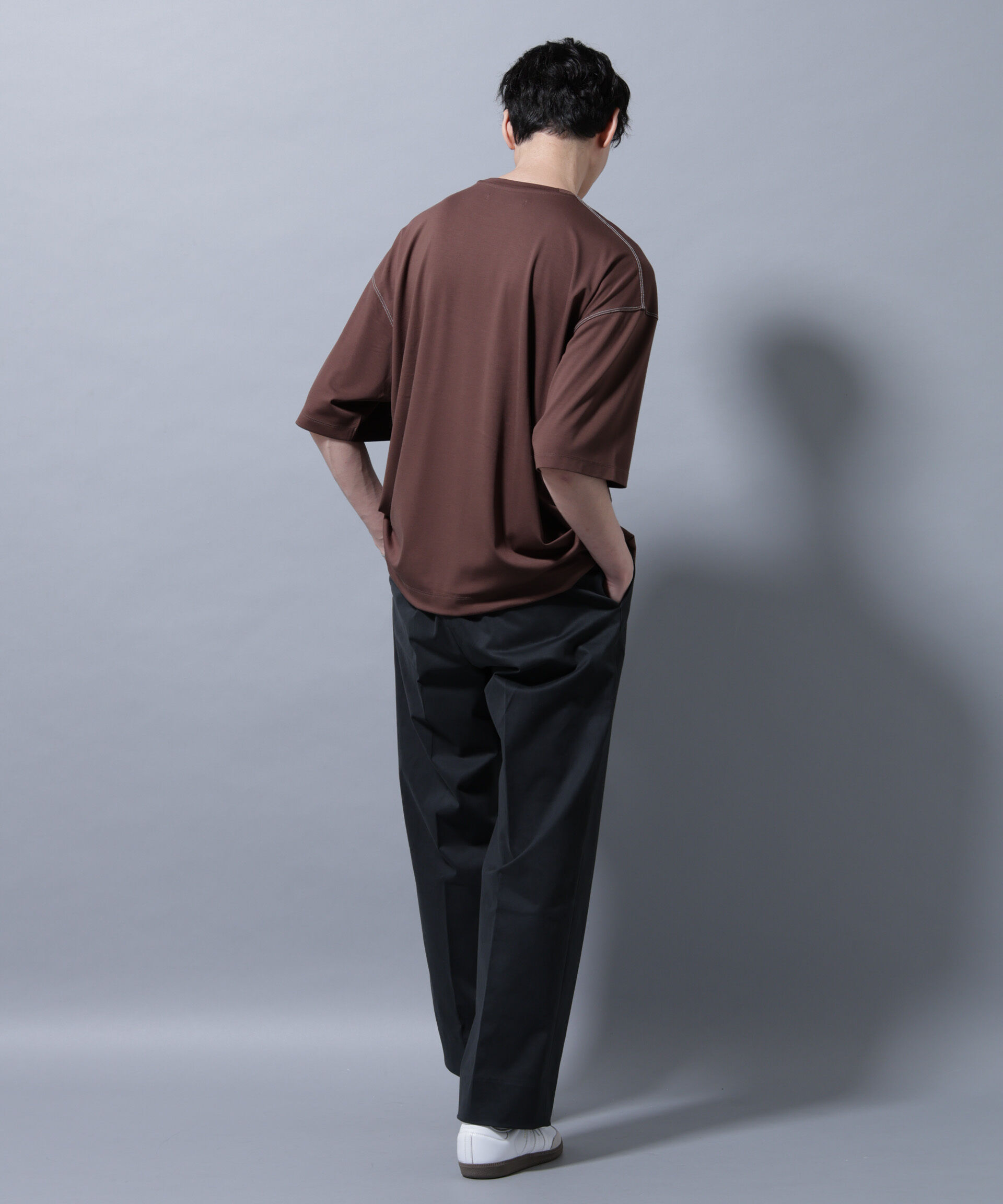 nano･universe「配色ステッチ フェイクスエードポケットTシャツ」|Tシャツ・カットソー|