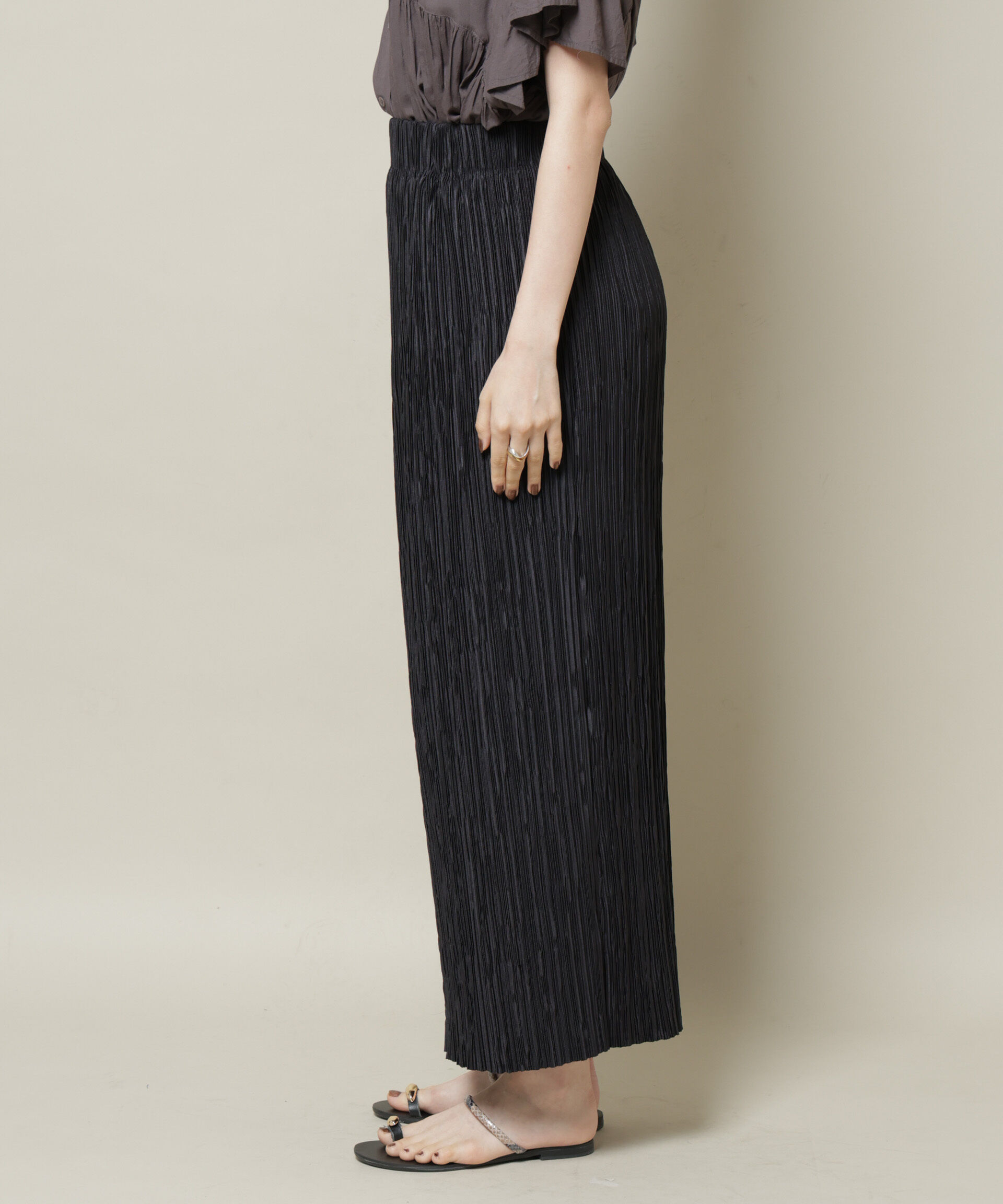 nano･universe「ランダムプリーツカットナロースカート(セットアップ可)」|スカート|