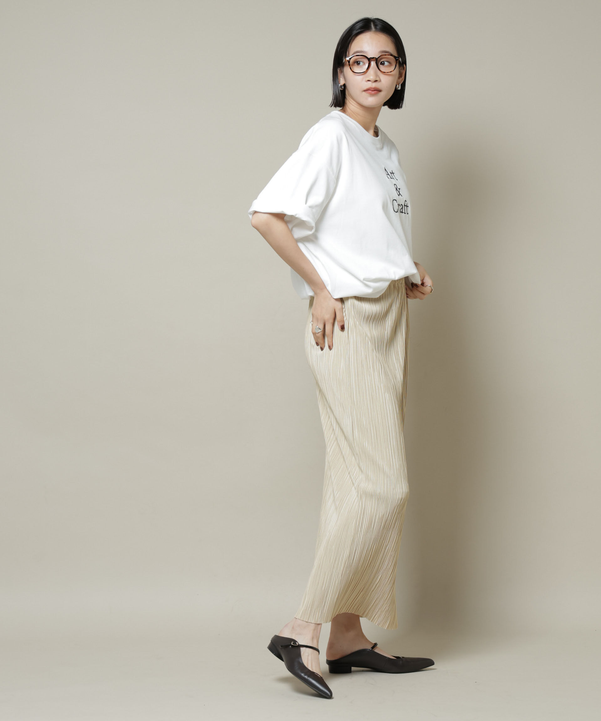 nano･universe「ランダムプリーツカットナロースカート(セットアップ可)」|スカート|