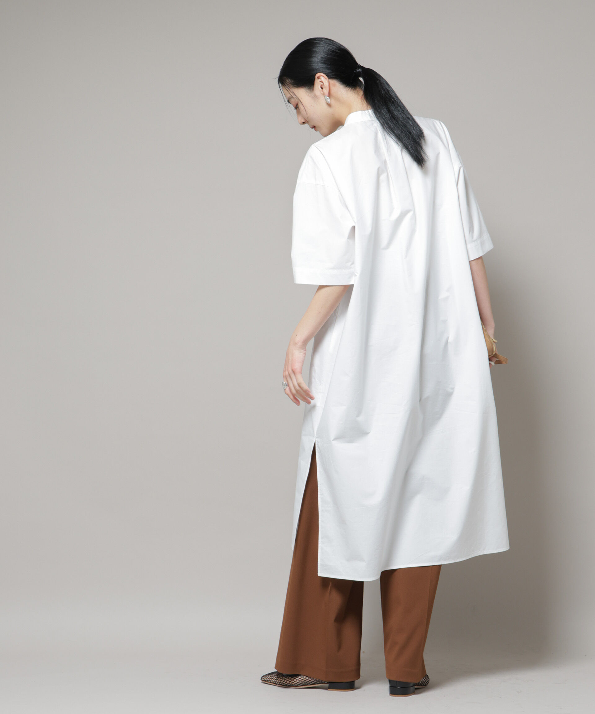 nano･universe「Ｗポケットハーフスリーブシャツワンピース」|ワンピース|