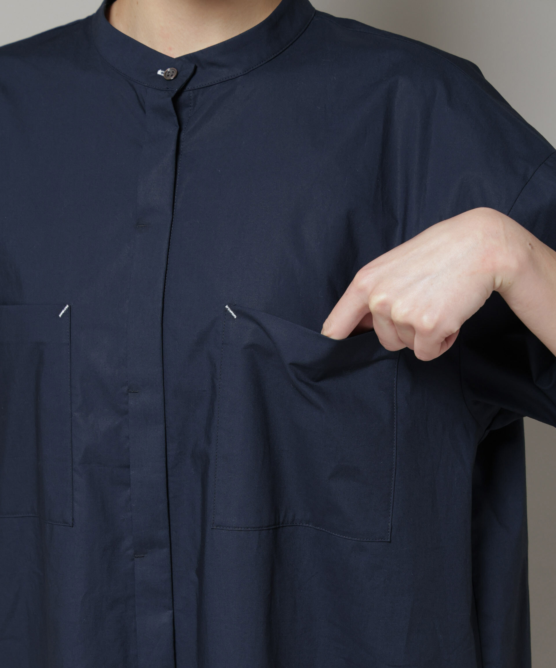 nano･universe「Ｗポケットハーフスリーブシャツワンピース」|ワンピース|