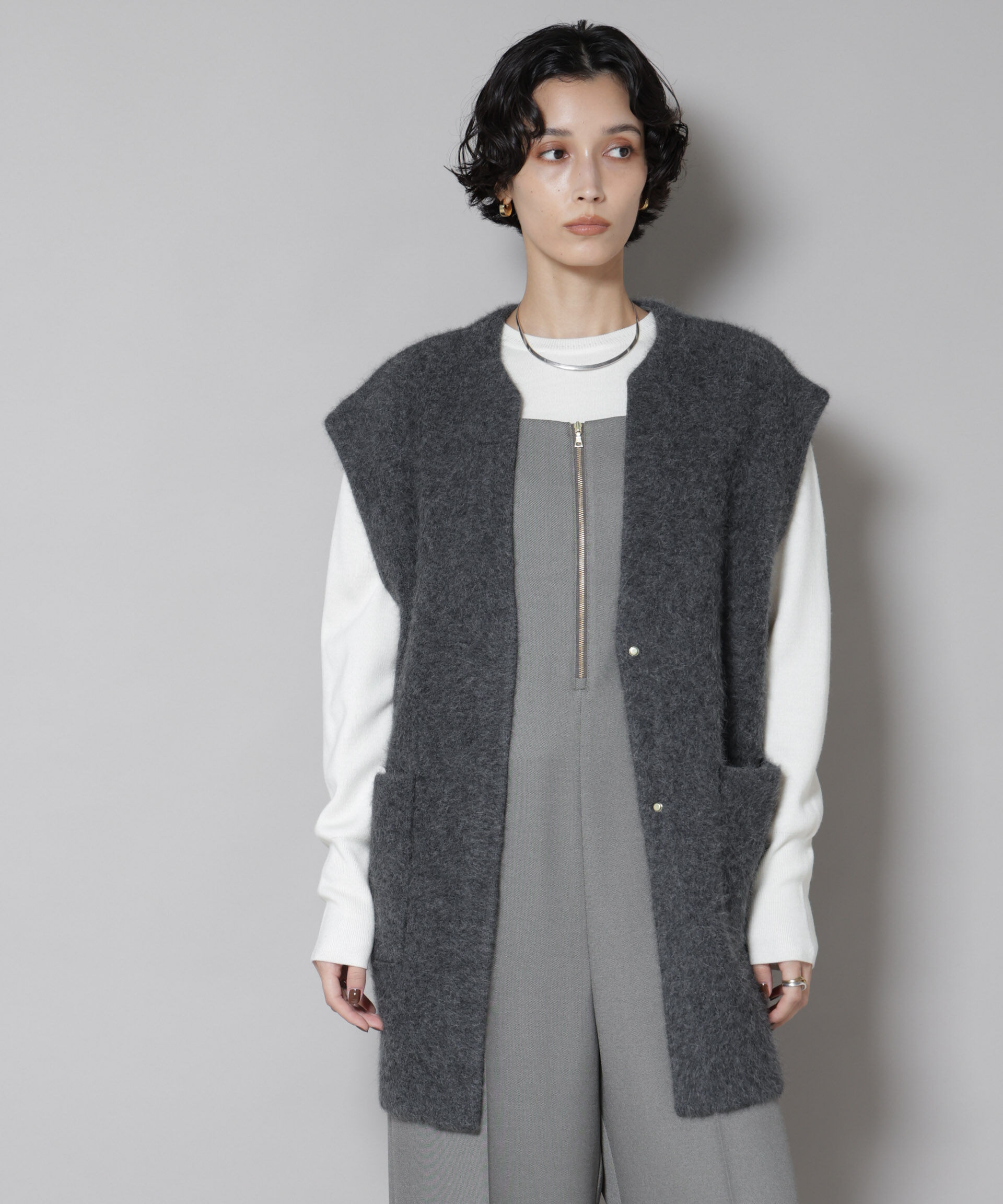 nano･universe「ウォッシャブルフォックスリバーニットジレ」|ニット・セーター|