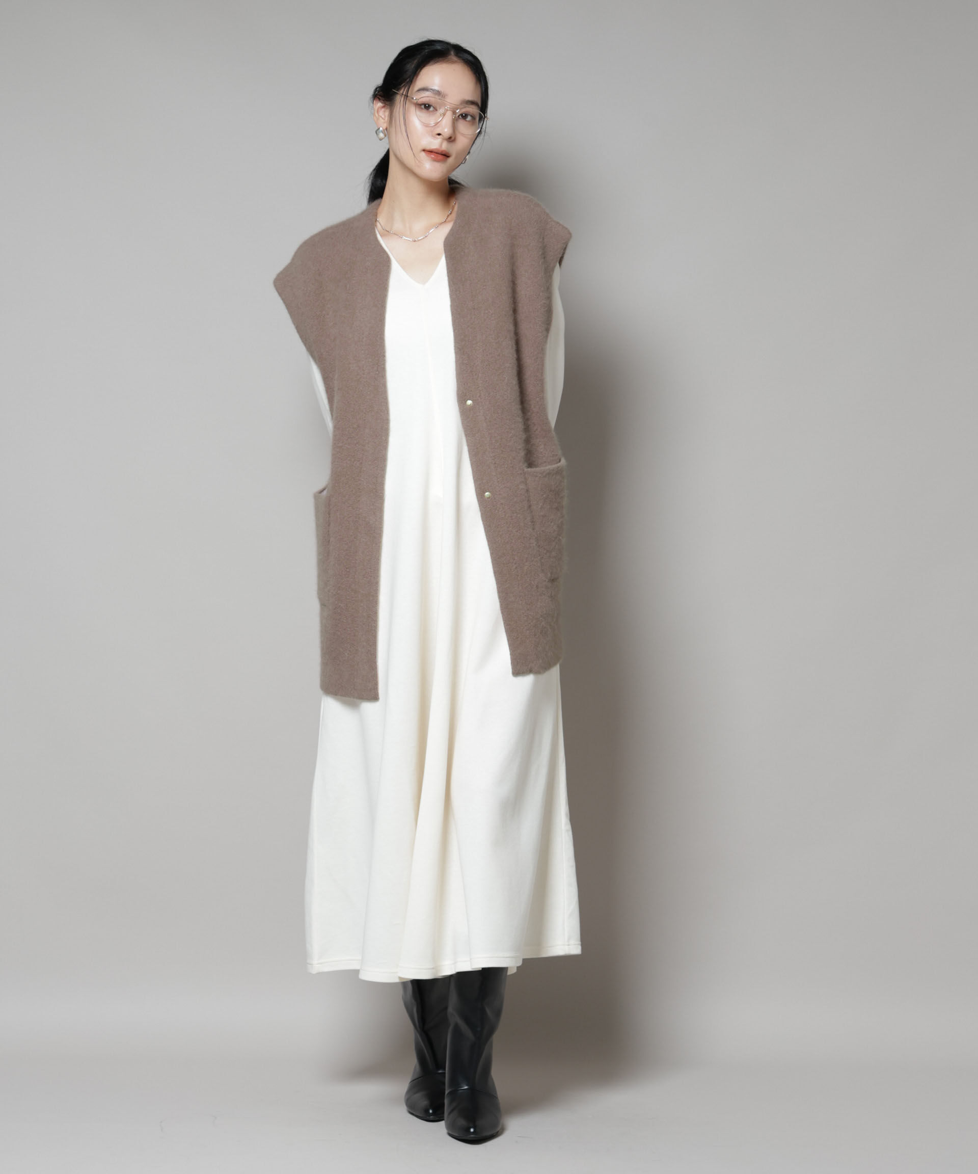 nano･universe「ウォッシャブルフォックスリバーニットジレ」|ニット・セーター|