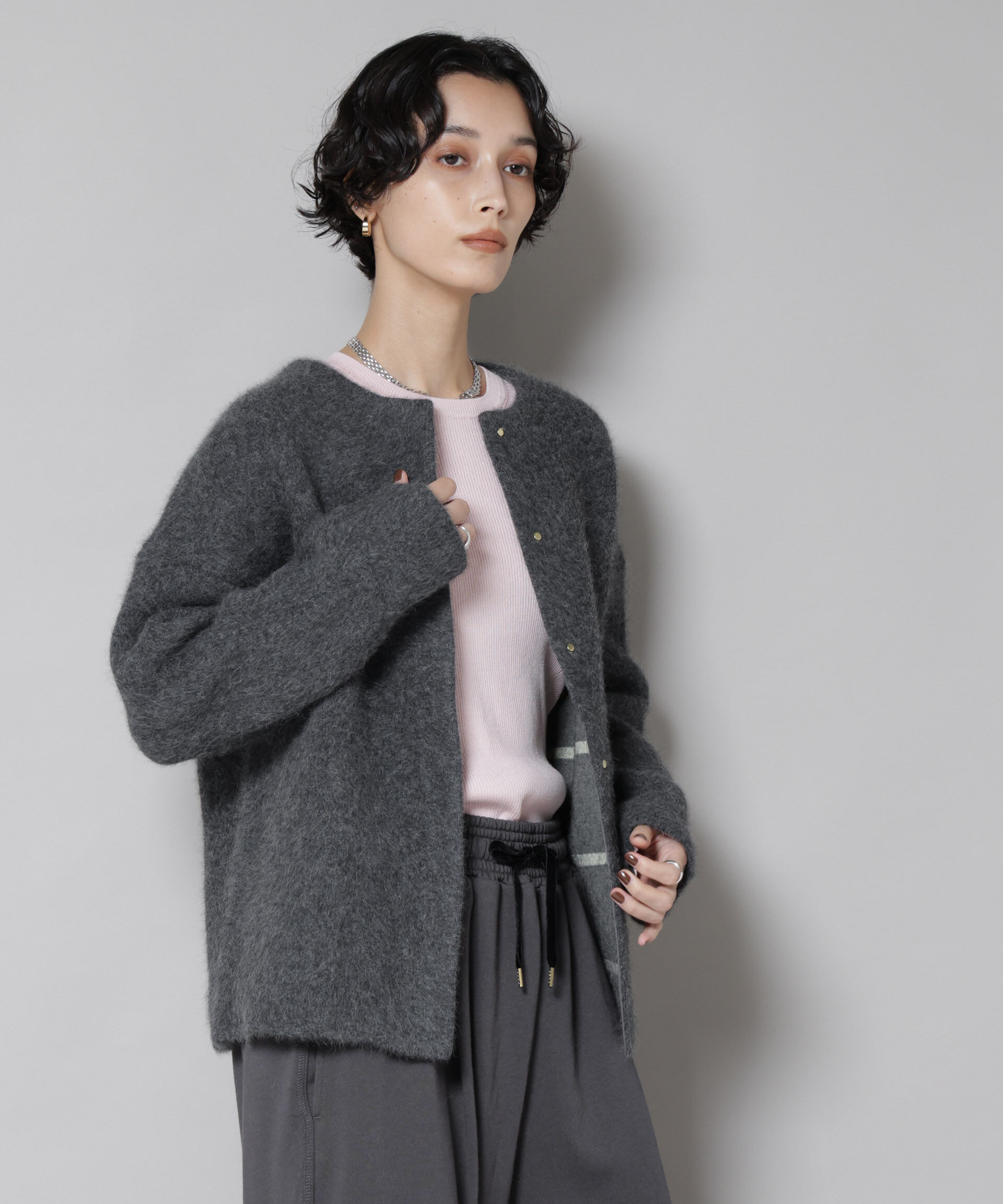 nano･universe「ウォッシャブルフォックスリバーニットジャケット」|ニット・セーター|