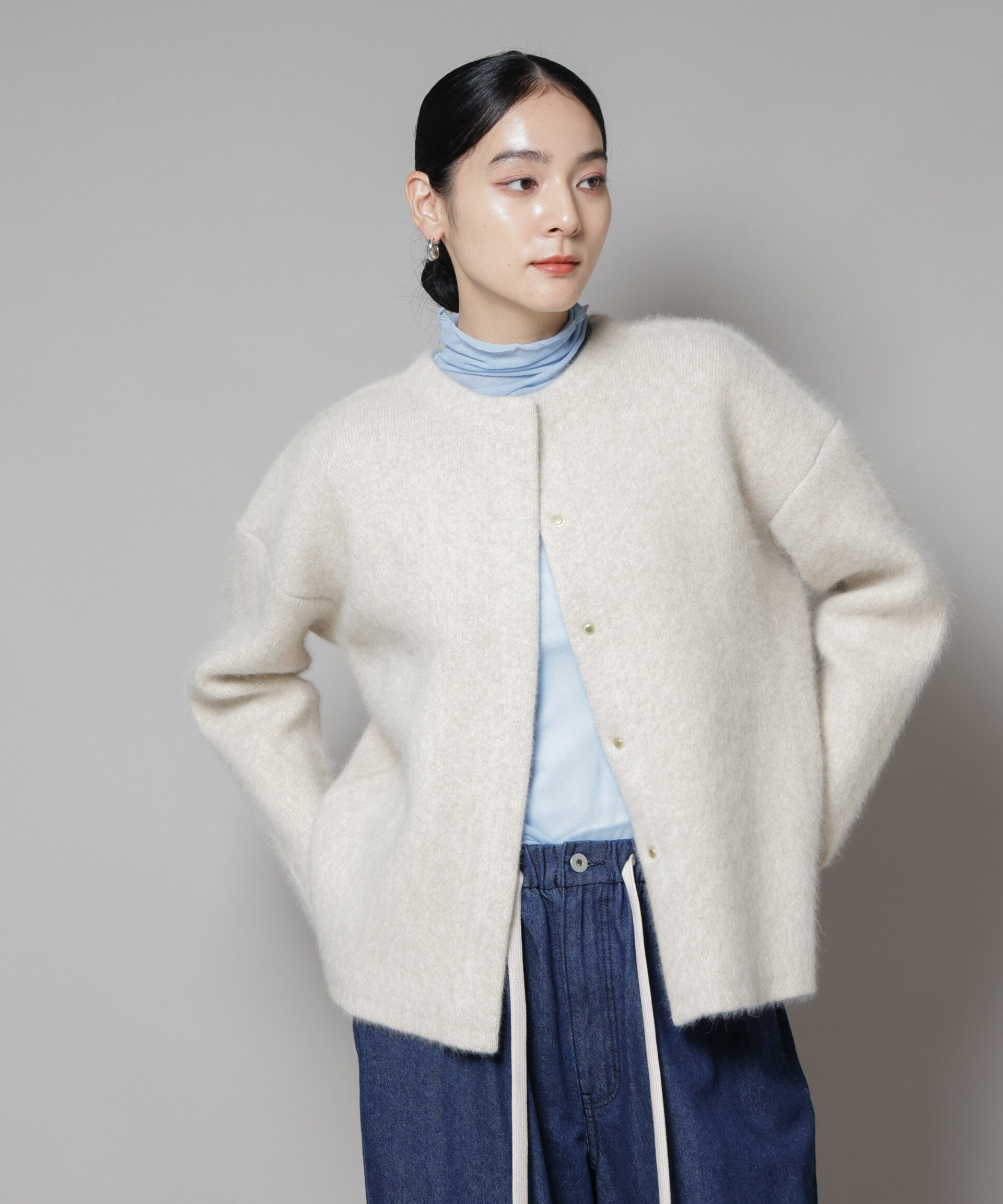 nano･universe「ウォッシャブルフォックスリバーニットジャケット」|ニット・セーター|