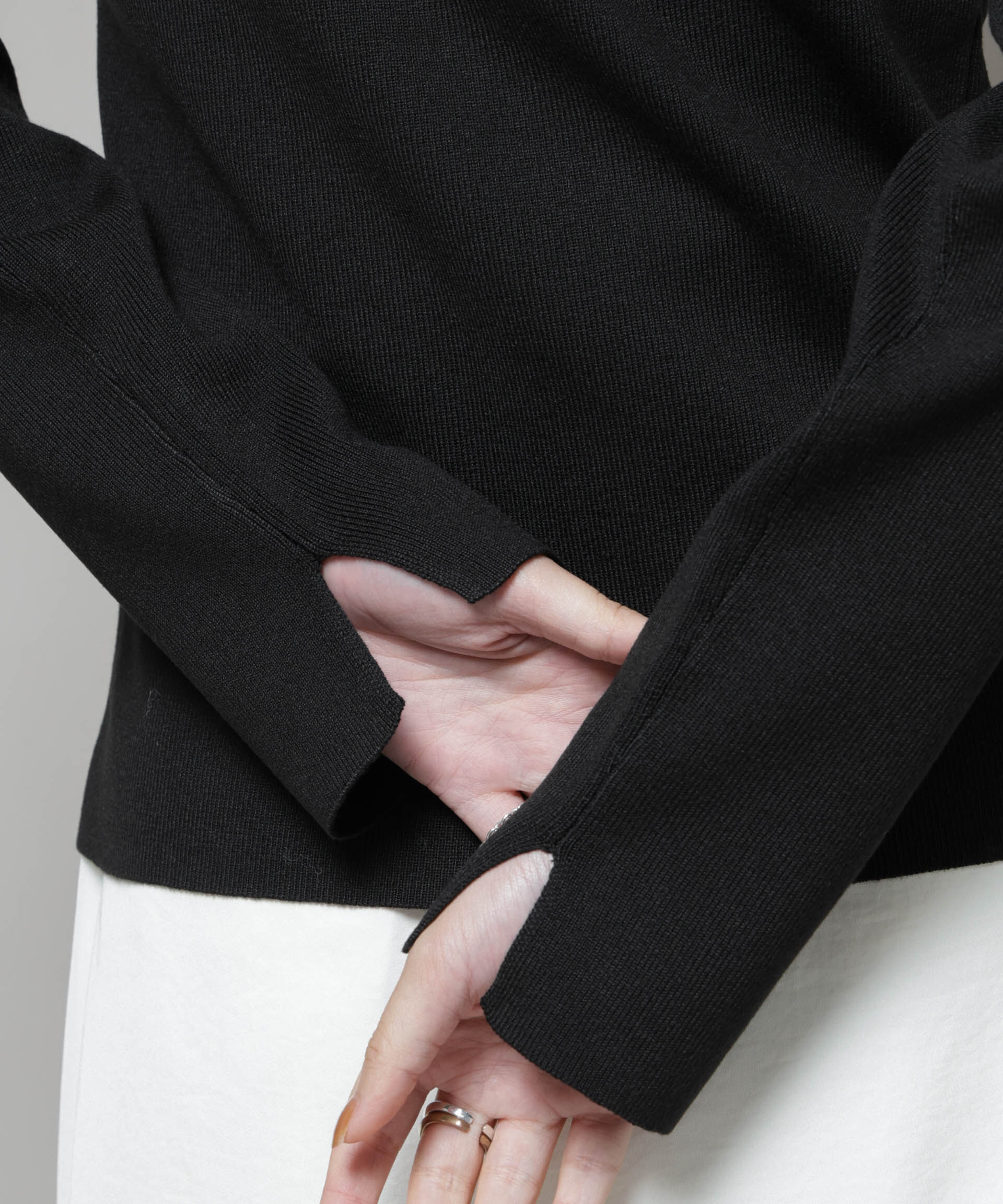 nano･universe「スクエア&ボートネック前後2wayニットプルオーバー」|ニット・セーター|