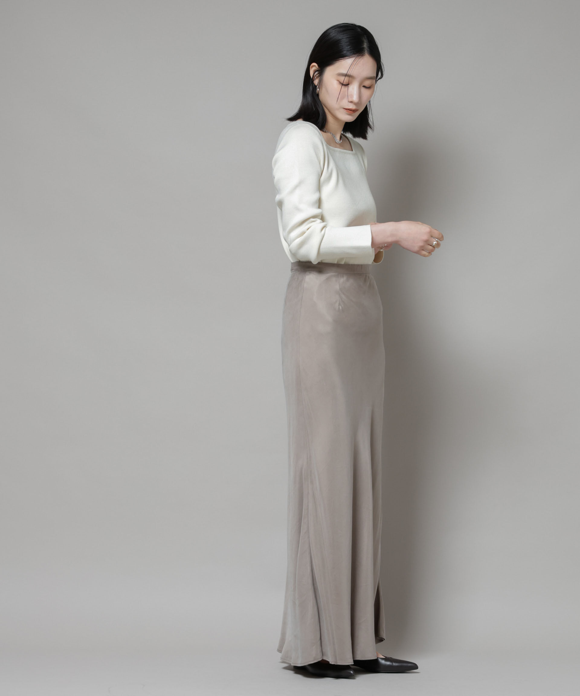 nano･universe「スクエア&ボートネック前後2wayニットプルオーバー」|ニット・セーター|