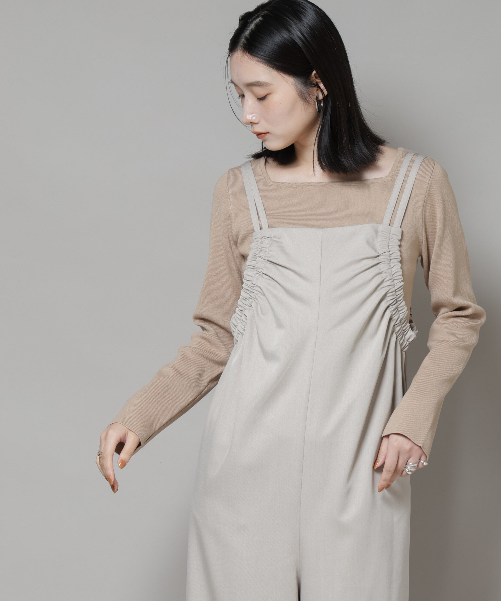 nano･universe「スクエア&ボートネック前後2wayニットプルオーバー」|ニット・セーター|モカ3