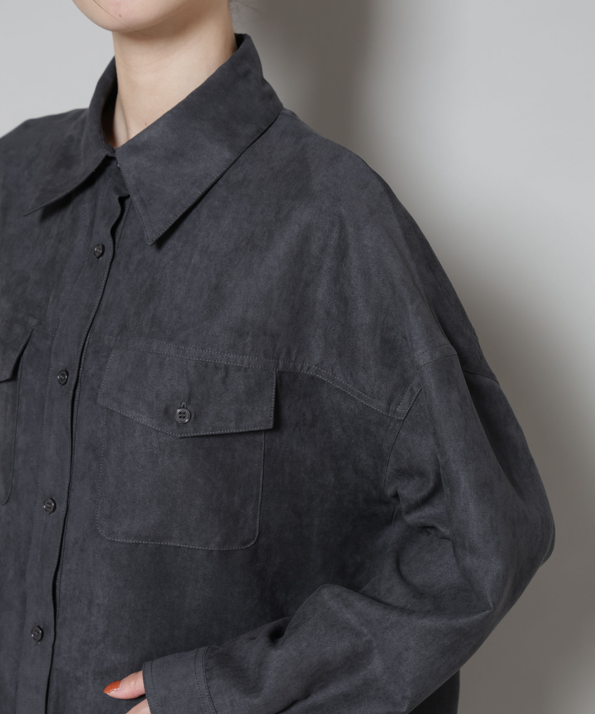 nano･universe「フェイクスエードシャツ(セットアップ可)」|シャツ・ブラウス|