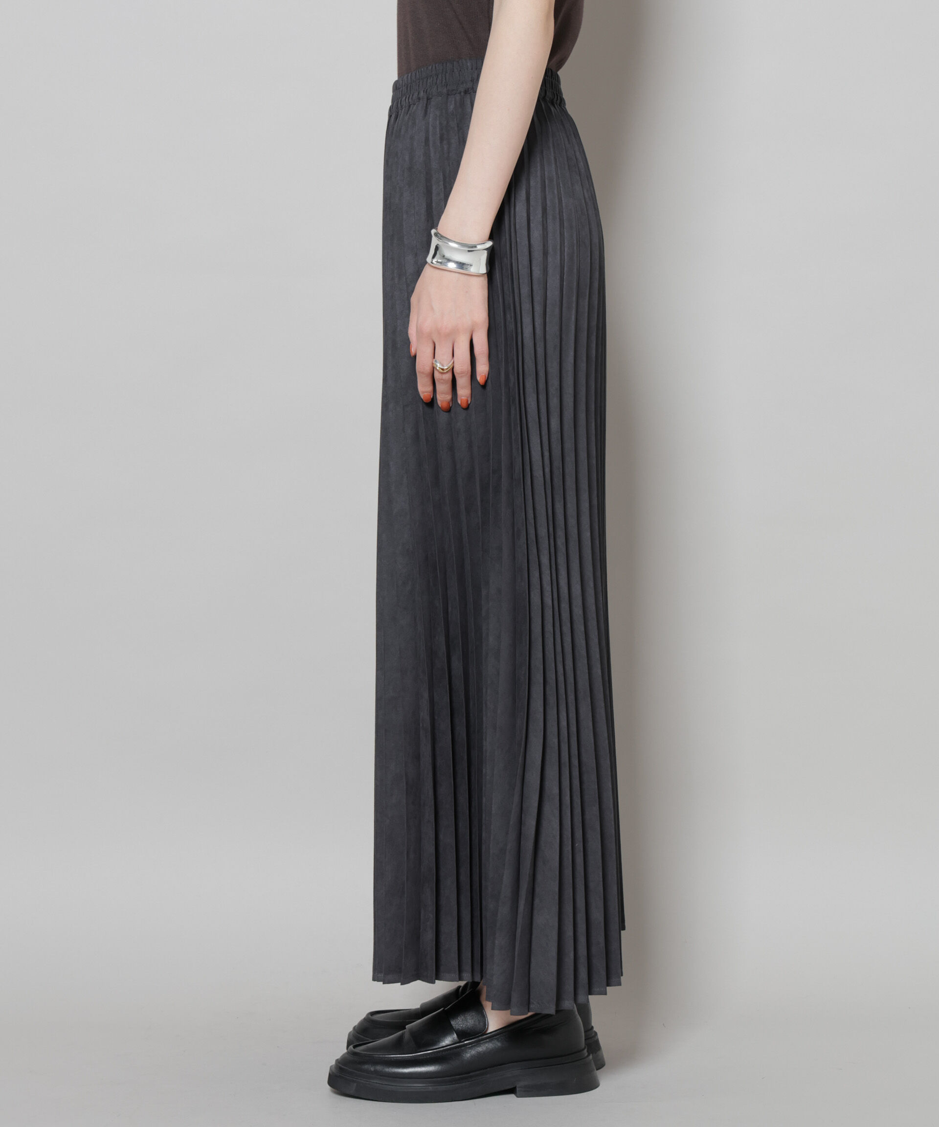 nano･universe「フェイクスエードプリーツスカート(セットアップ可)」|スカート|