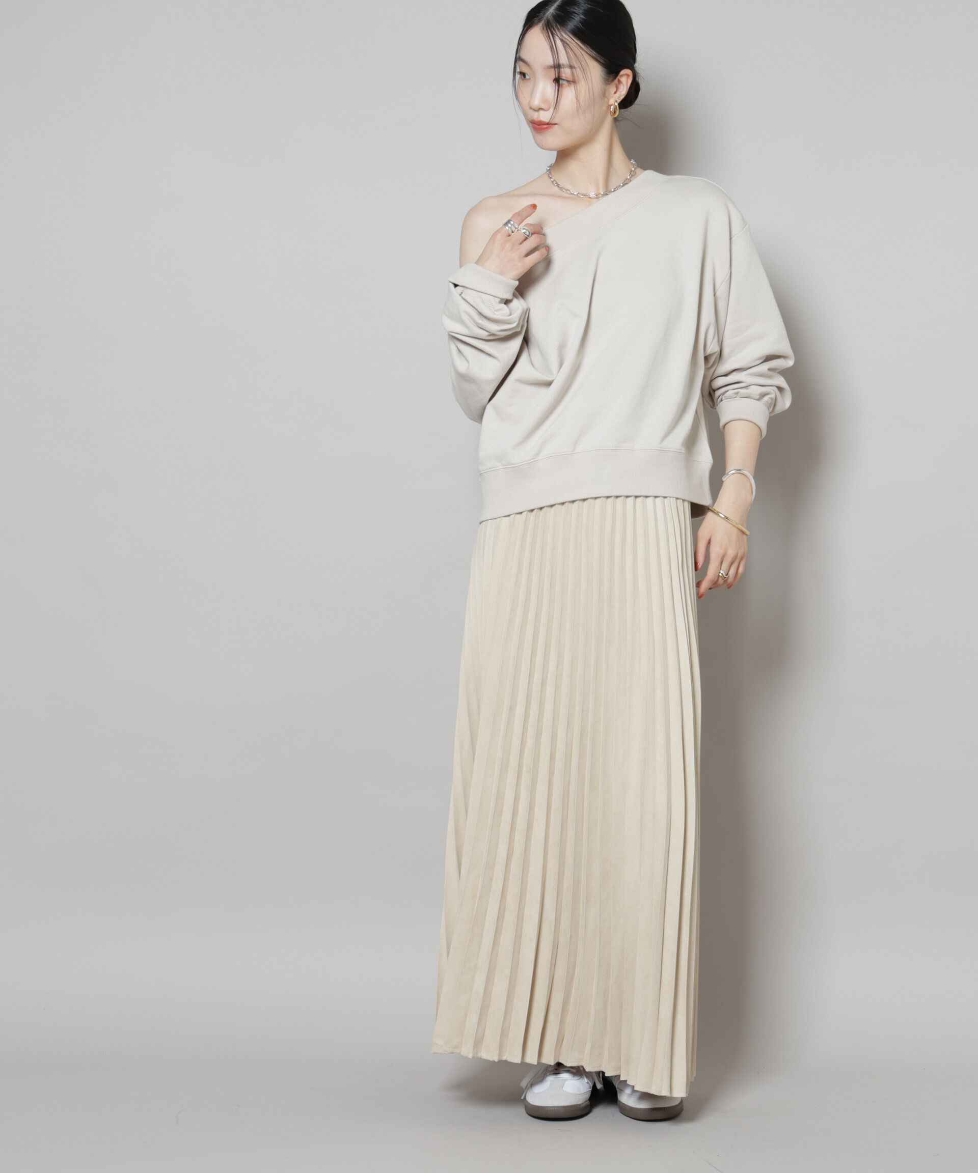 nano･universe「フェイクスエードプリーツスカート(セットアップ可)」|スカート|