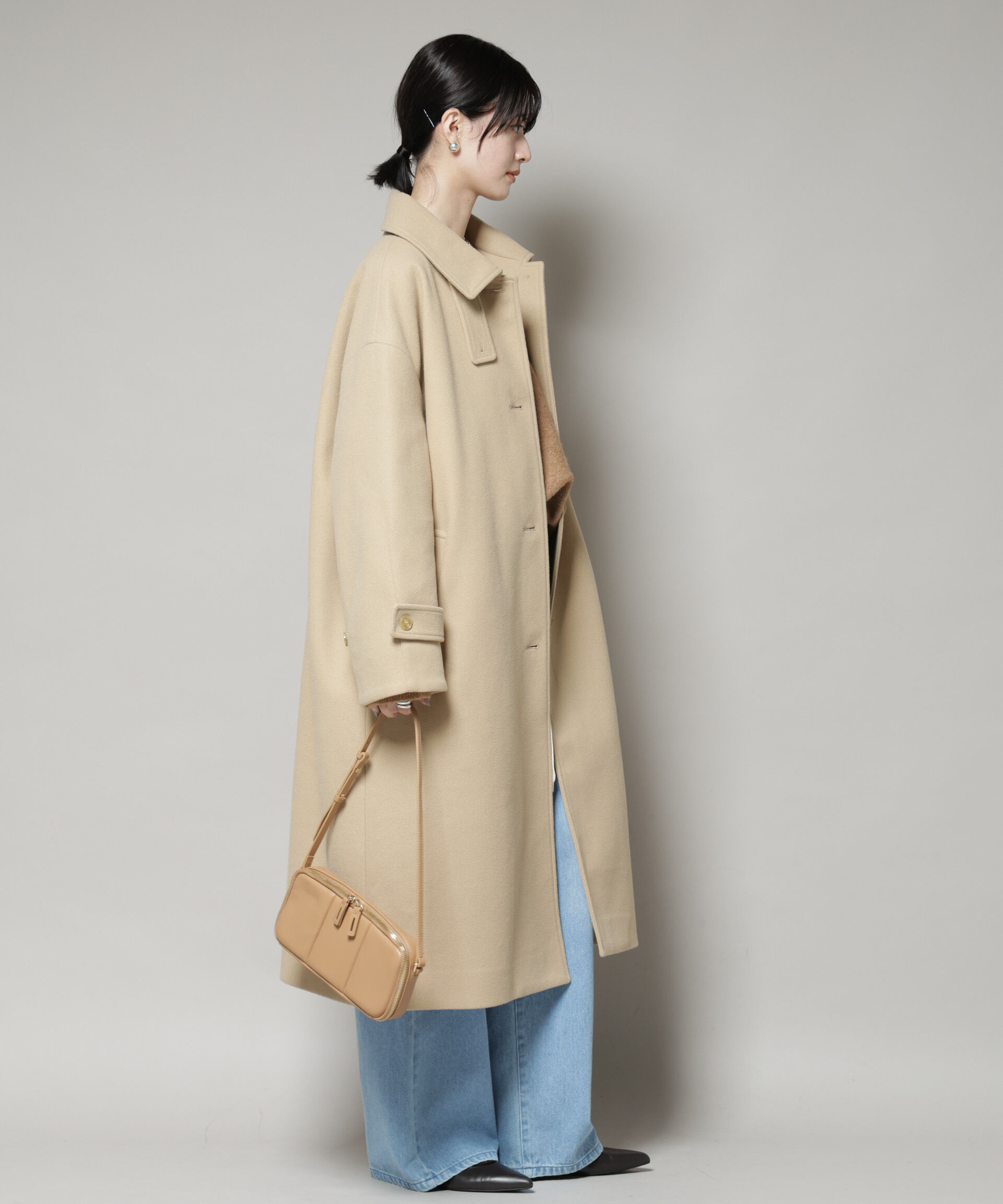 nano･universe「メルトンジャージーステンカラーコート」|その他|