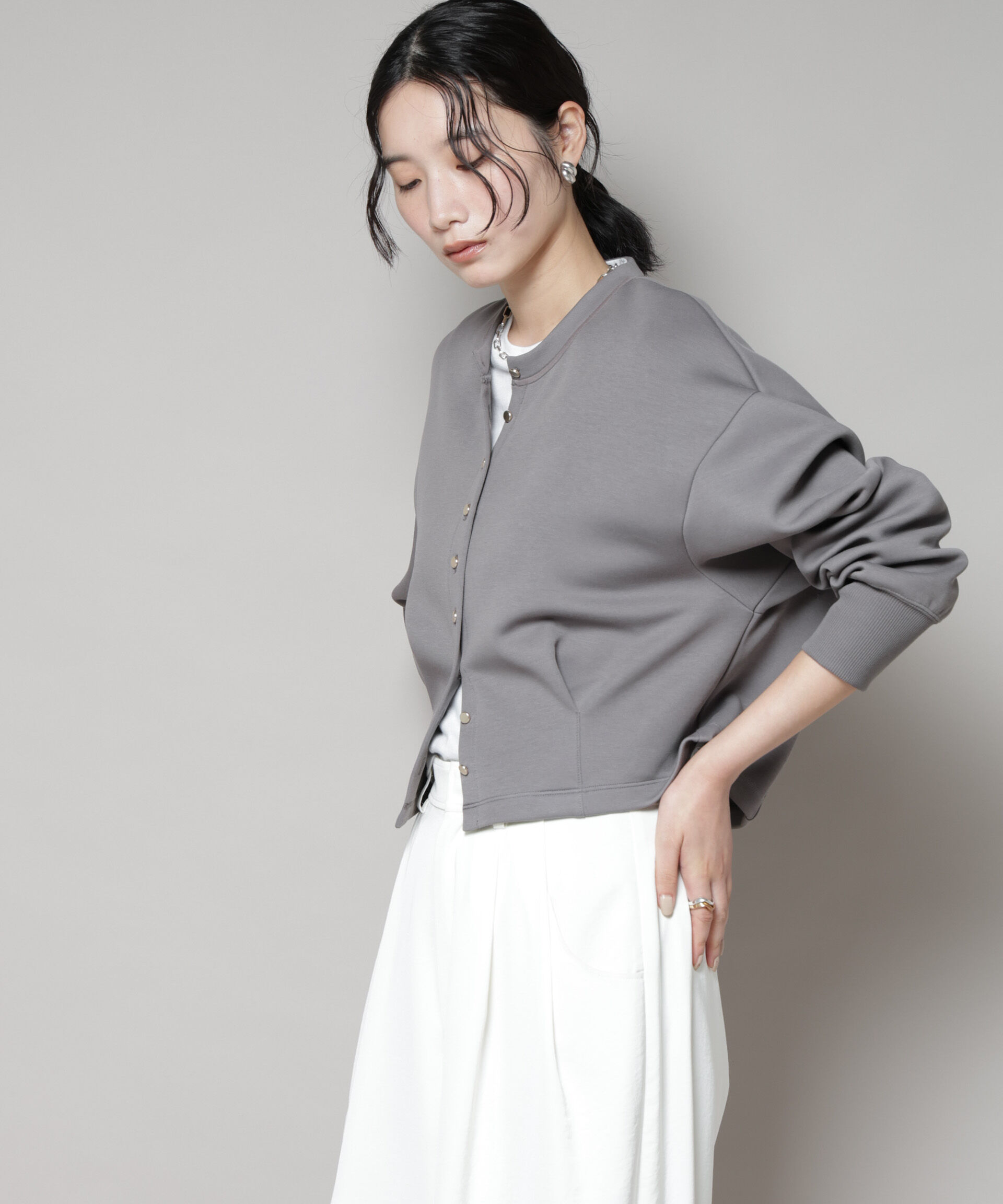 nano･universe「ダンボールタックカーディガン」|Tシャツ・カットソー|