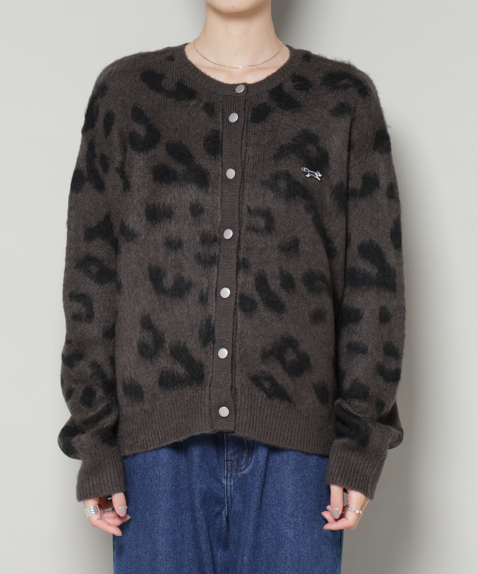 nano･universe「PENNEYS別注TheFOXレオパードクルーカーディガン」|ニット・セーター|