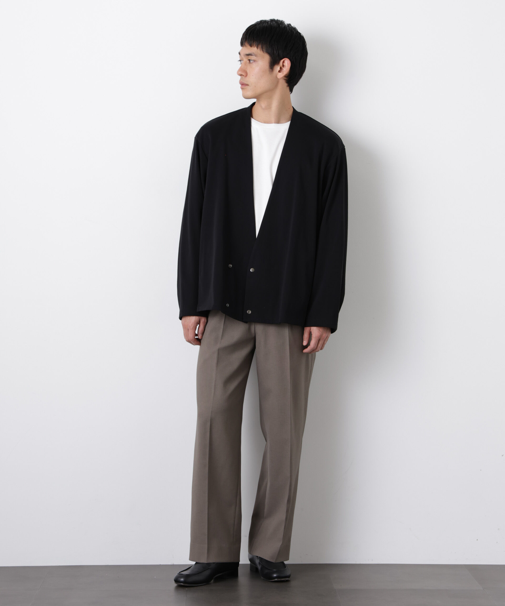 nano･universe「「FORMAL JERSEY」ノーカラーカーディガン」|Tシャツ・カットソー|