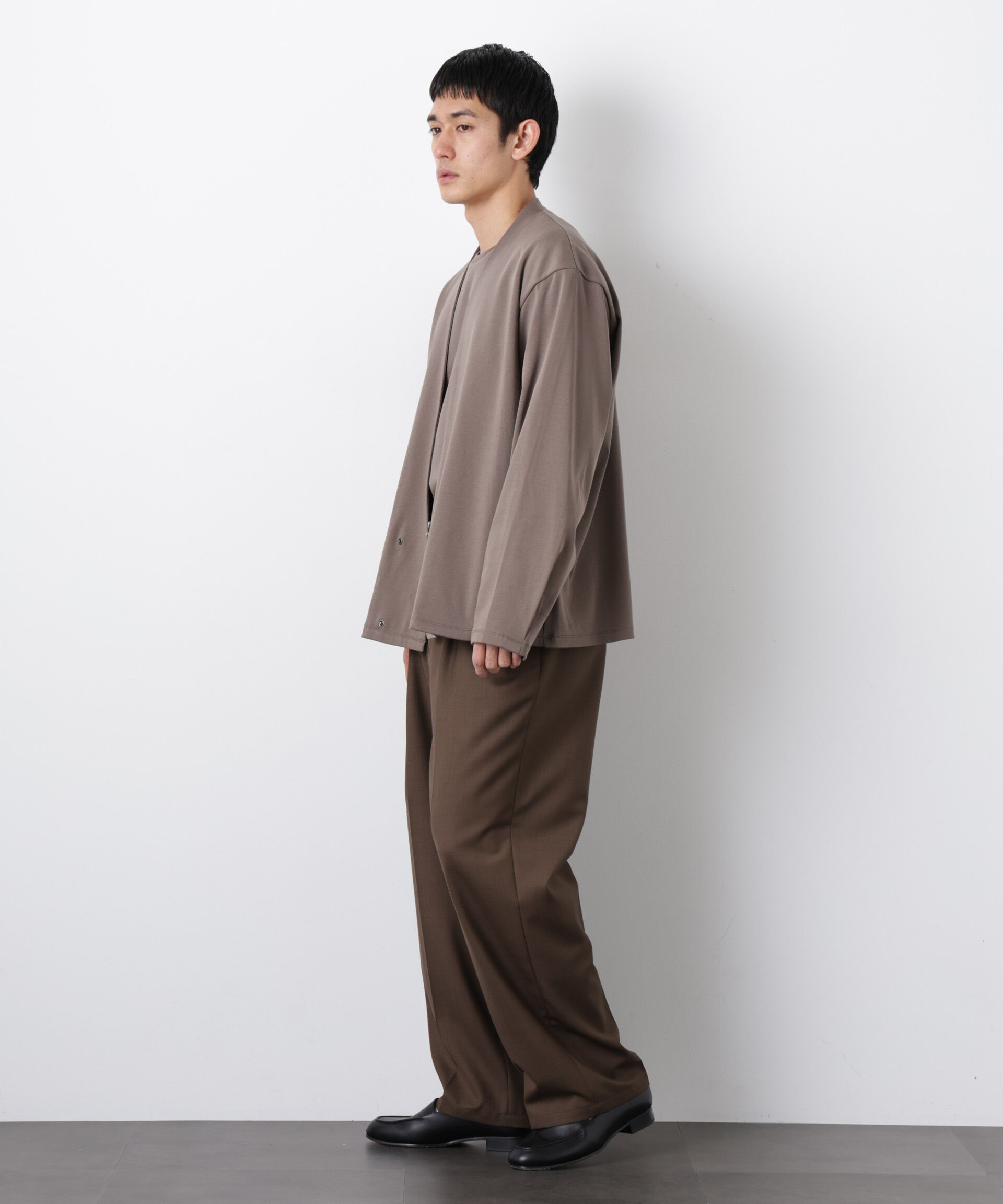 nano･universe「「FORMAL JERSEY」ノーカラーカーディガン」|Tシャツ・カットソー|