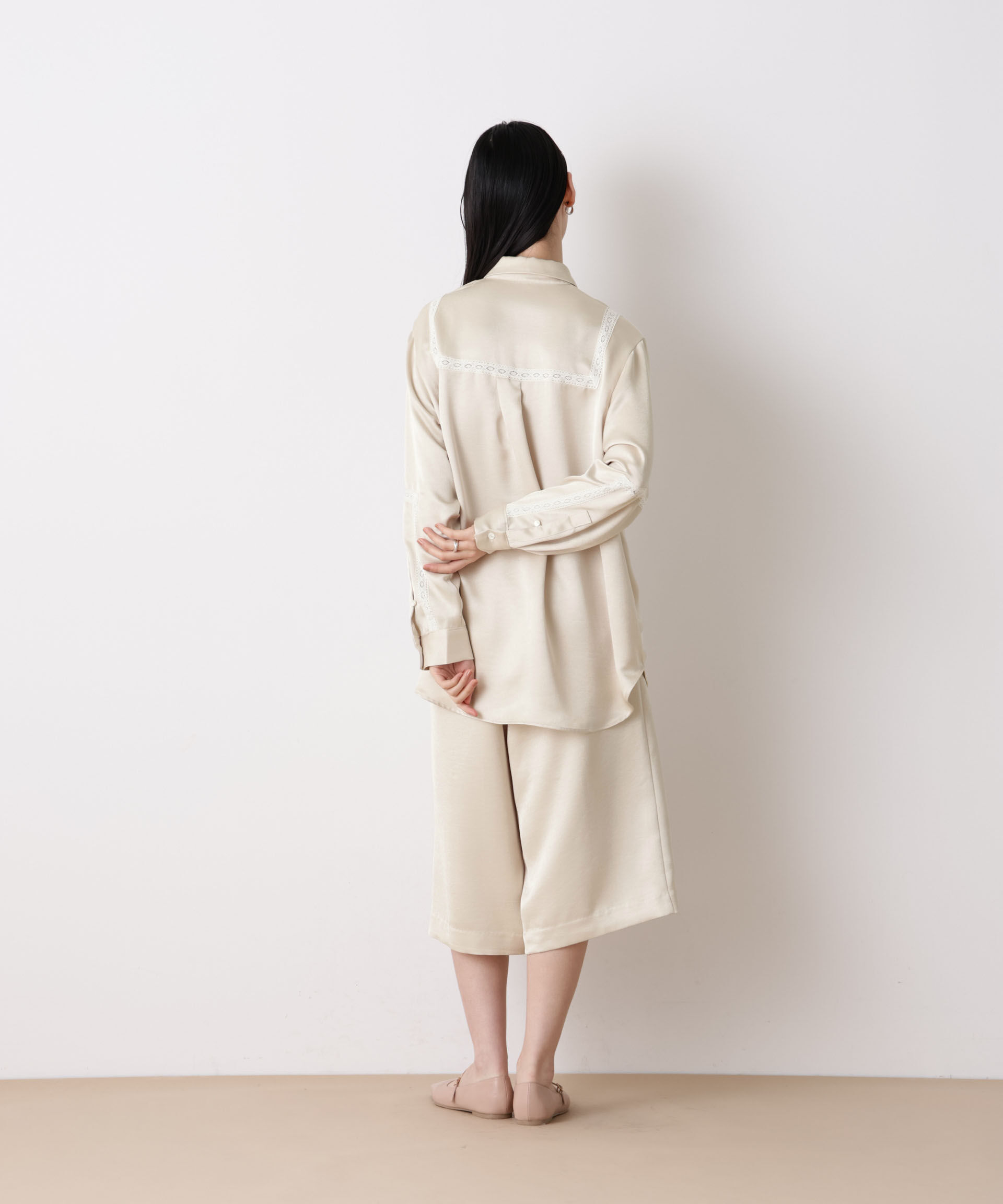 nano･universe「「STEVELOUR」サテンハーフパンツ(セットアップ可)」|チノ|