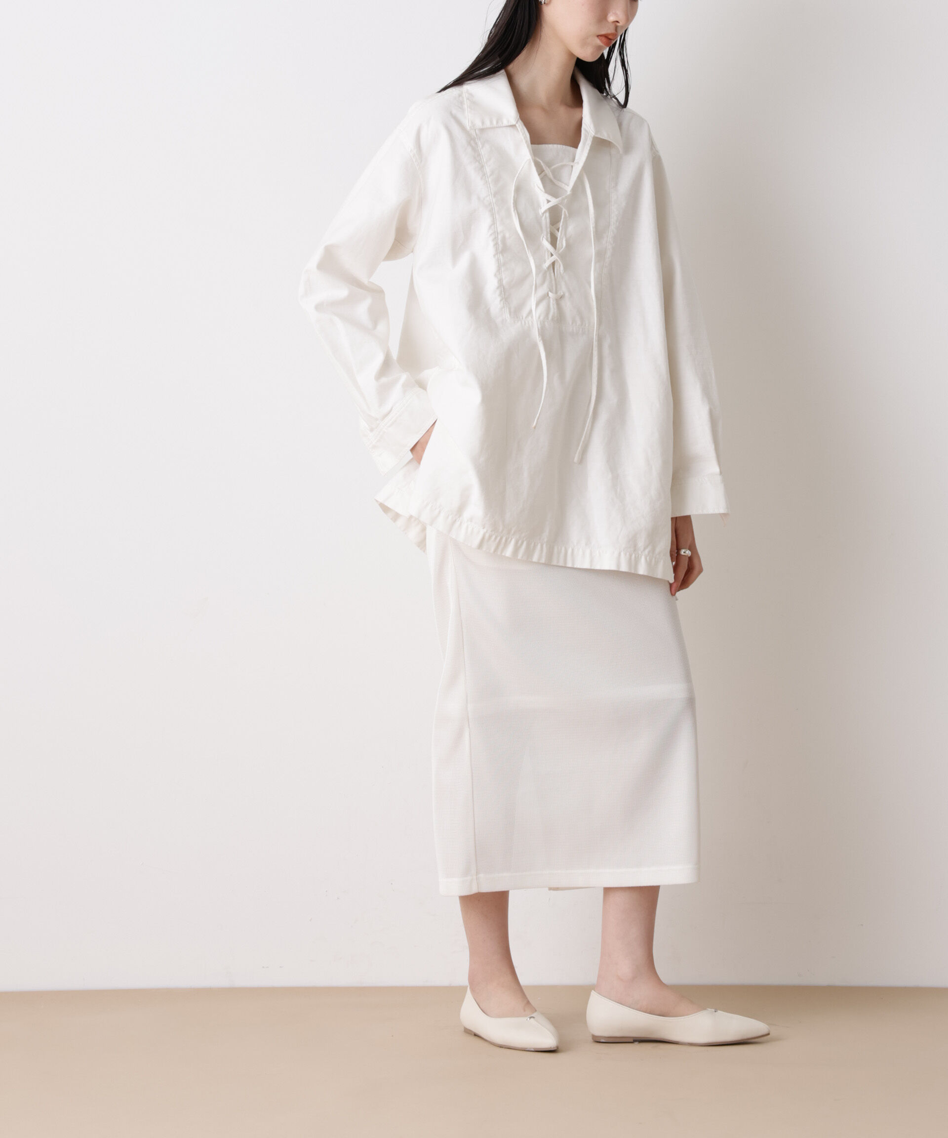 nano･universe「「STEVELOUR」シアーメッシュダンボールタイトスカート(セットアップ可)」|スカート|