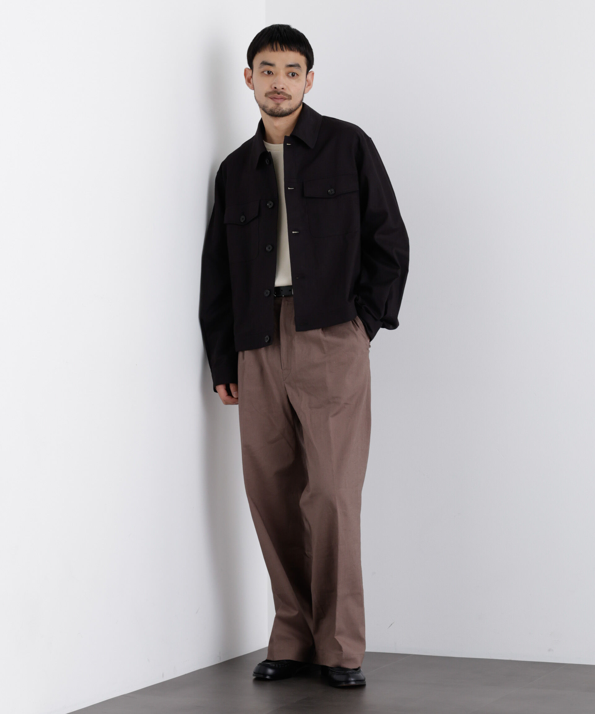 nano･universe「「FRENCH LINEN」リネンコットンシャツブルゾン」|ブルゾン・スタジャン|