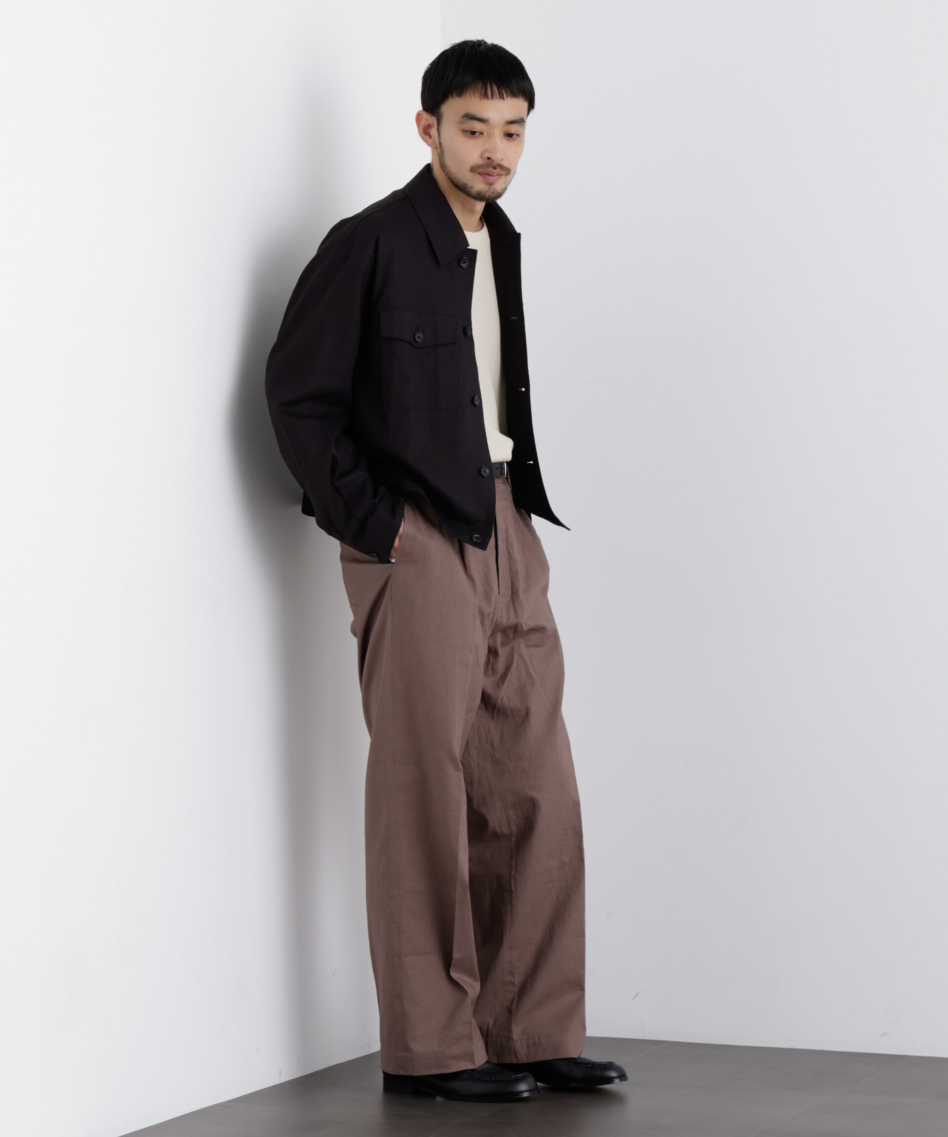 nano･universe「「FRENCH LINEN」リネンコットンシャツブルゾン」|ブルゾン・スタジャン|