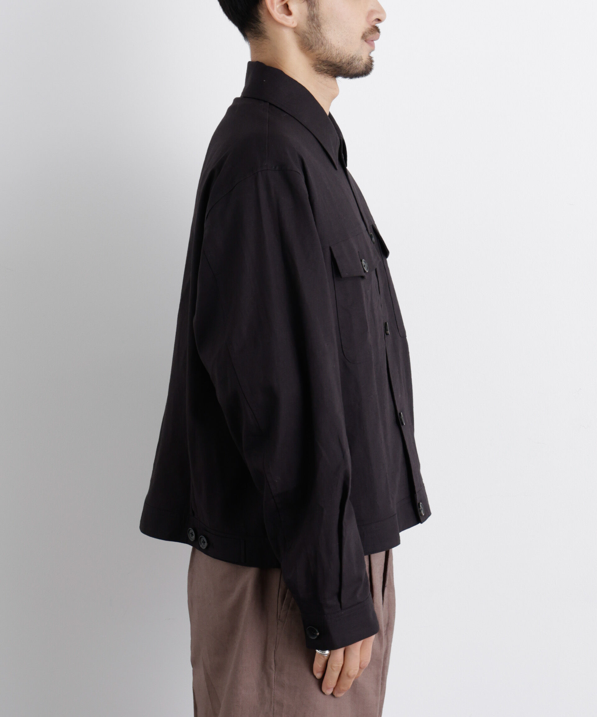 nano･universe「「FRENCH LINEN」リネンコットンシャツブルゾン」|ブルゾン・スタジャン|