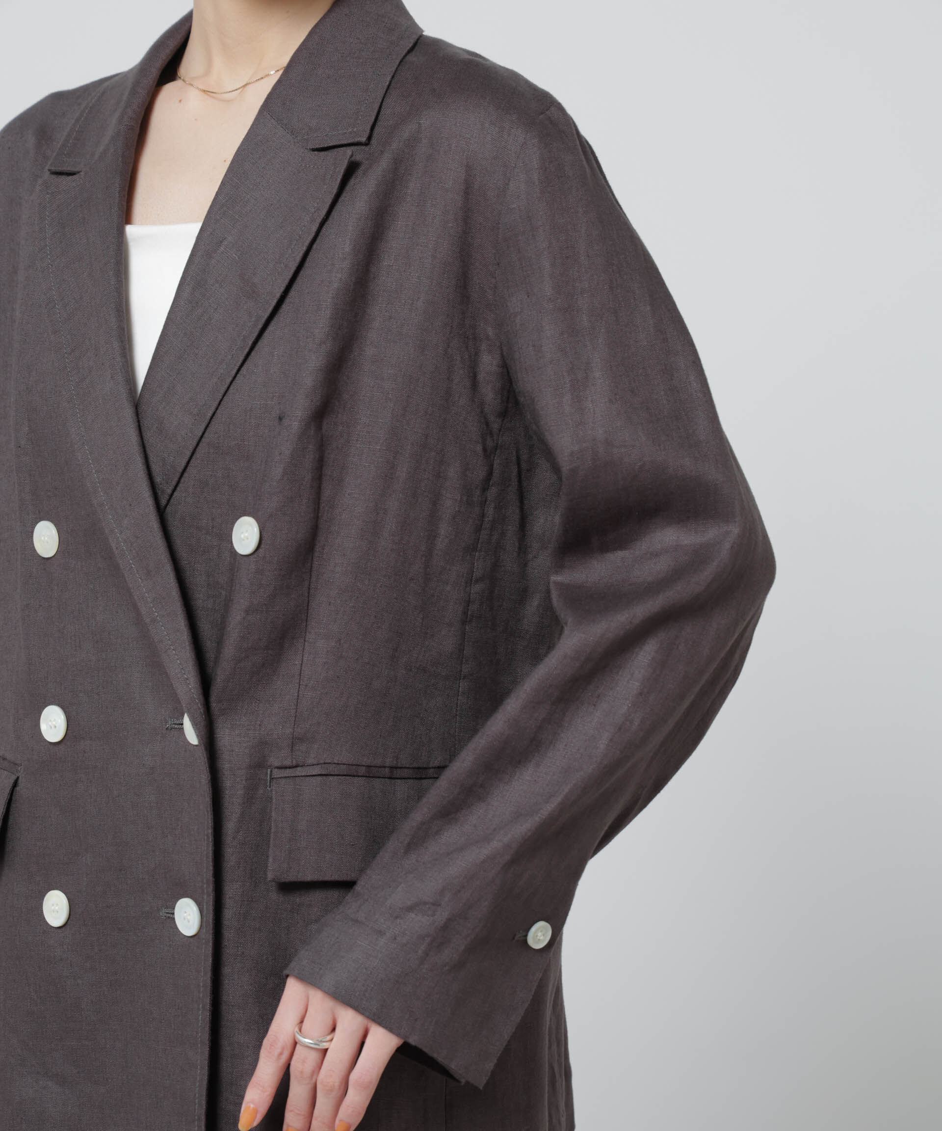 nano･universe「European Flax ダブル6Bジャケット(セットアップ可)」|テーラードジャケット|
