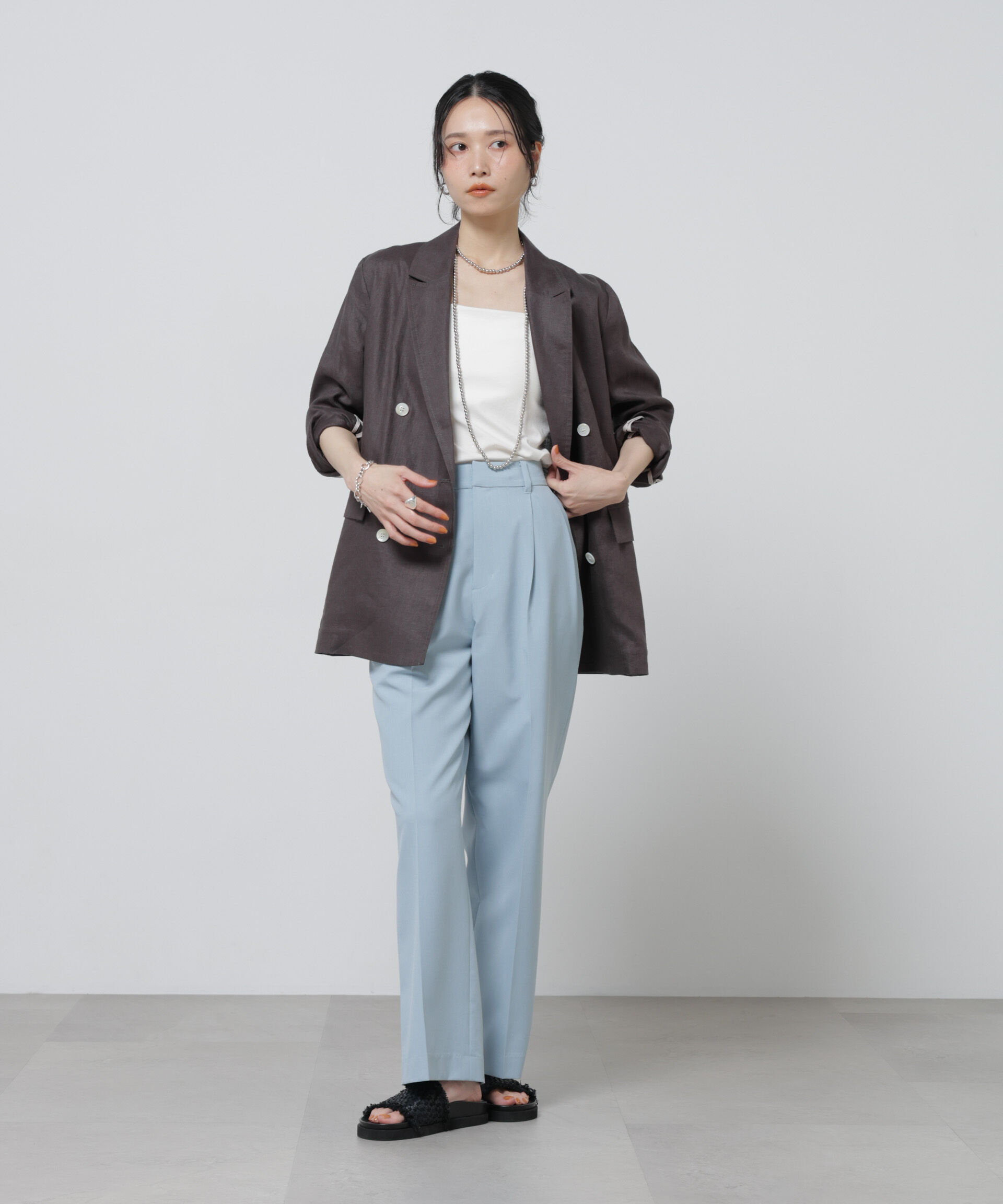 nano･universe「European Flax ダブル6Bジャケット(セットアップ可)」|テーラードジャケット|