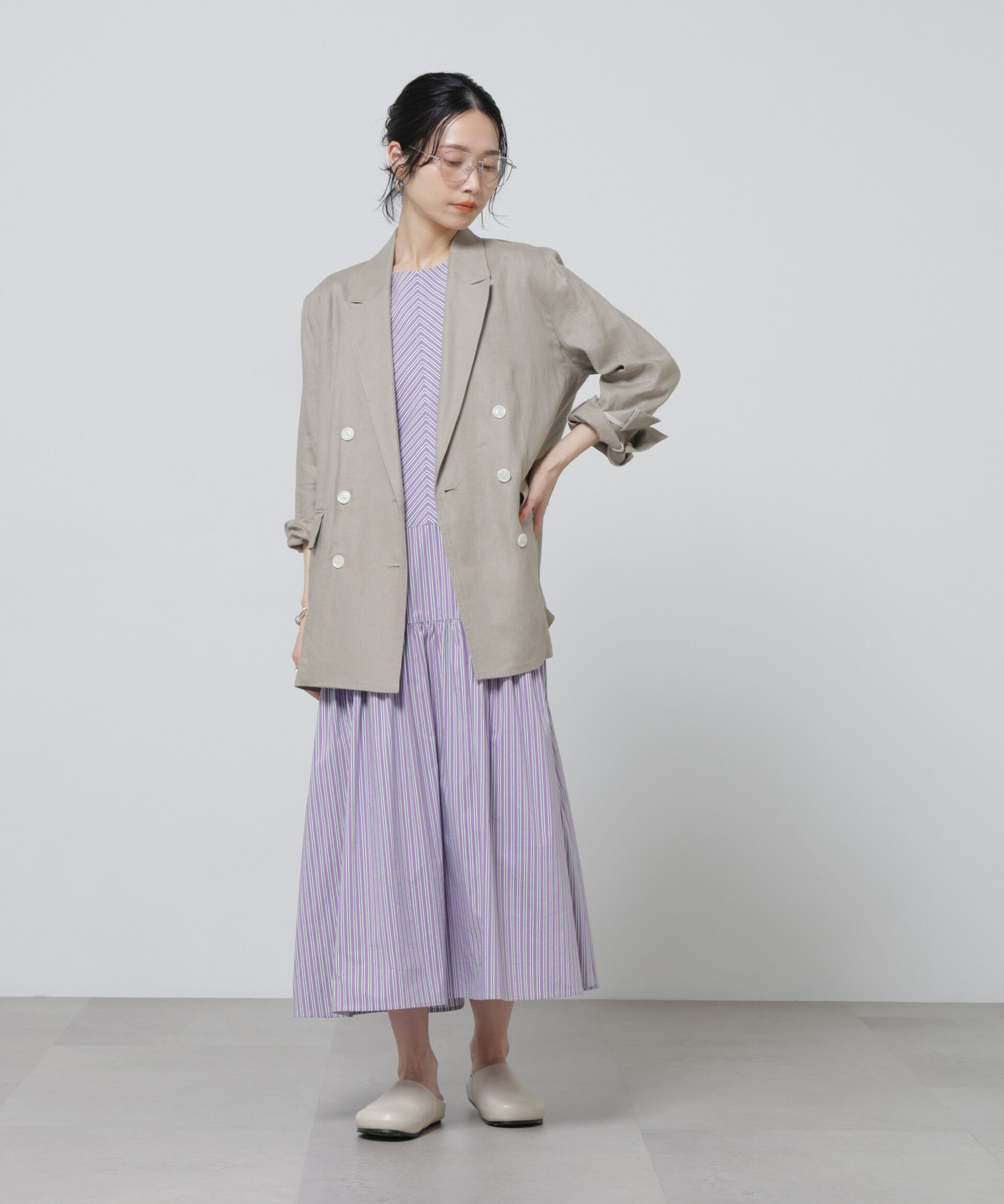 nano･universe「European Flax ダブル6Bジャケット(セットアップ可)」|テーラードジャケット|