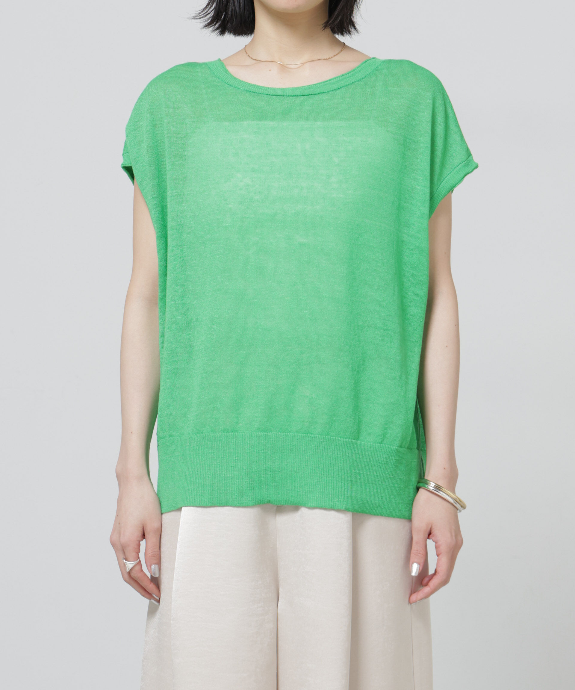 nano･universe「European Flax 2wayフレンチスリーブニット」|ニット・セーター|