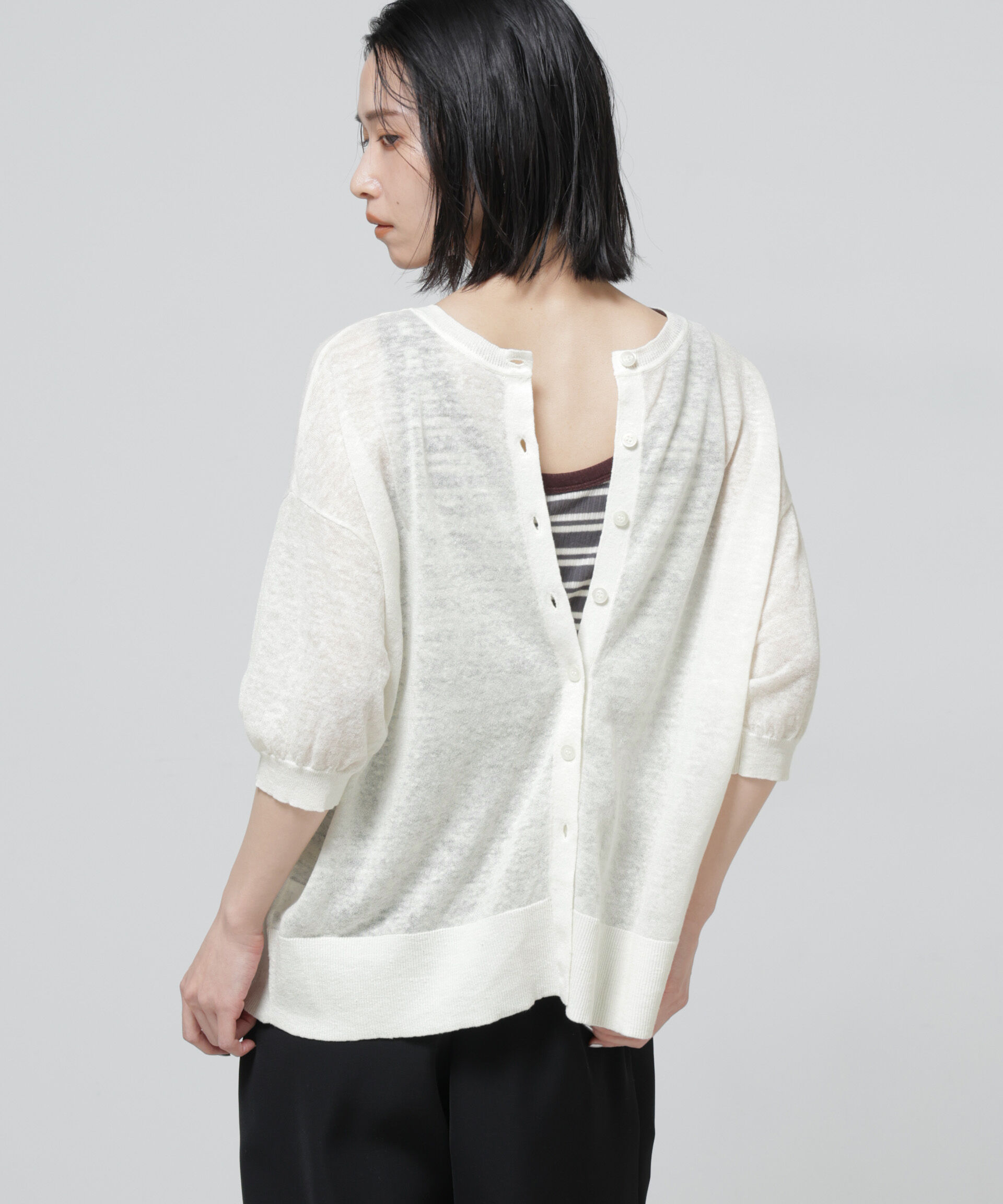 nano･universe「European Flax 2wayオーバーニットトップス」|ニット・セーター|