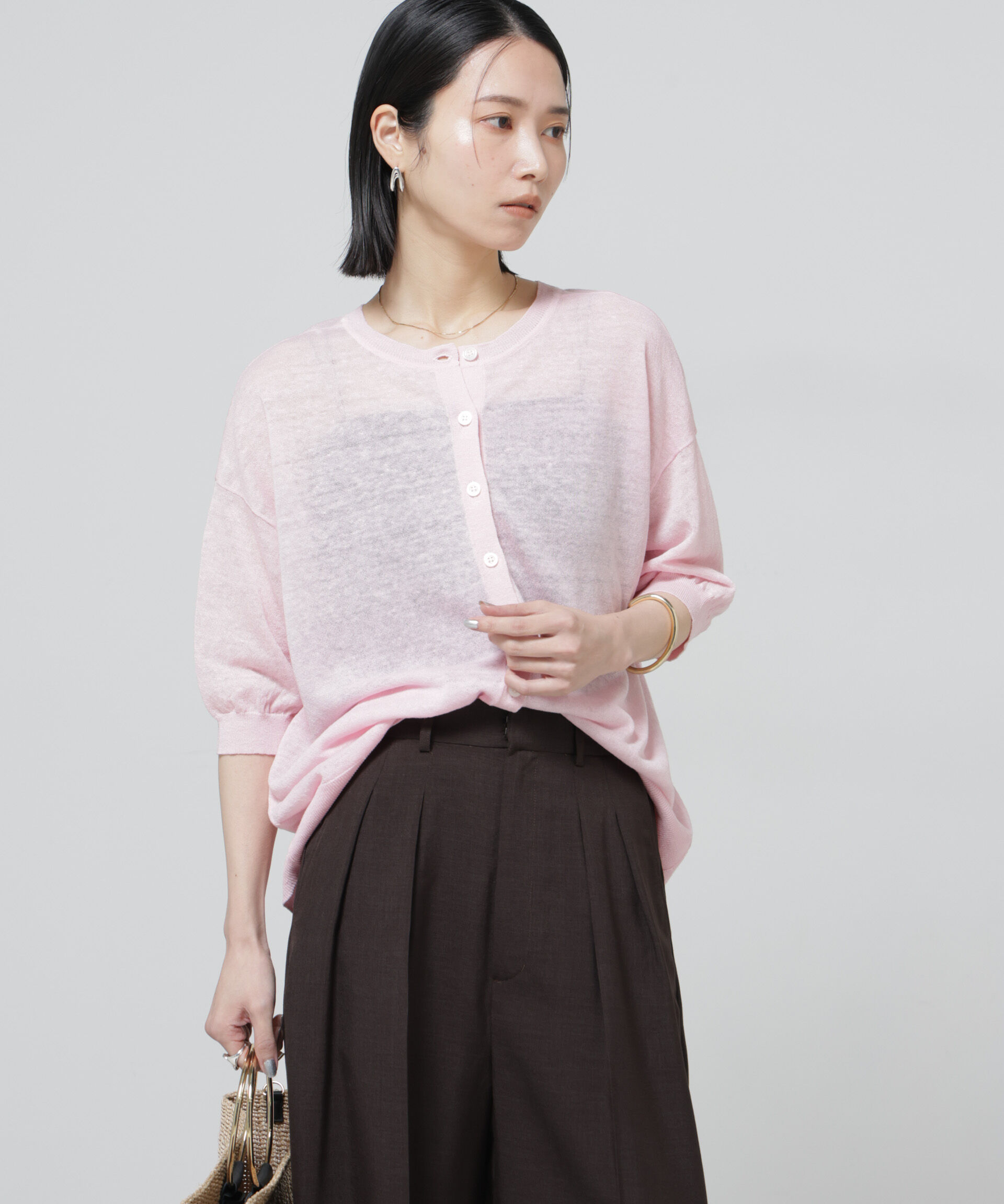 nano･universe「European Flax 2wayオーバーニットトップス」|ニット・セーター|