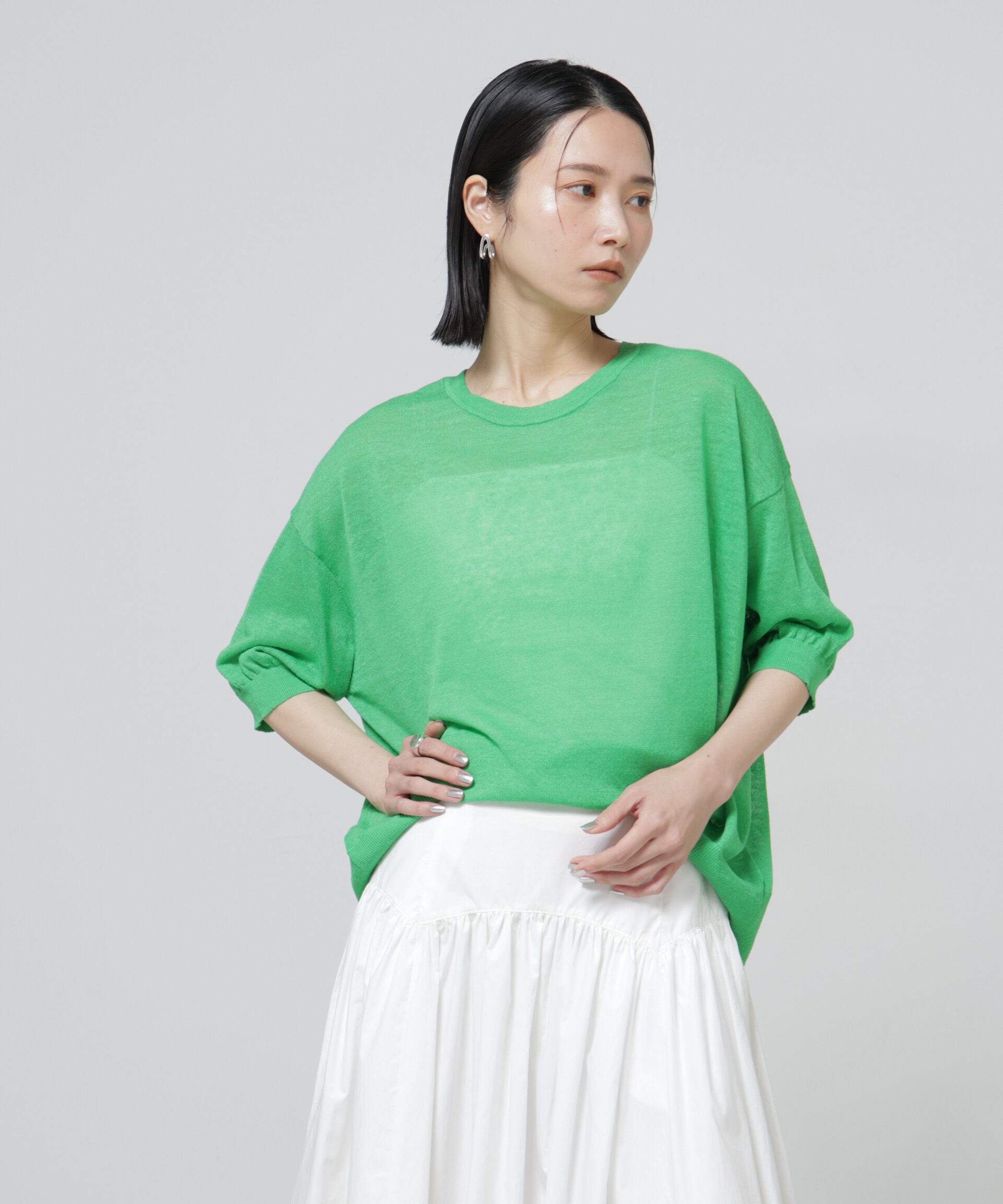 nano･universe「European Flax 2wayオーバーニットトップス」|ニット・セーター|