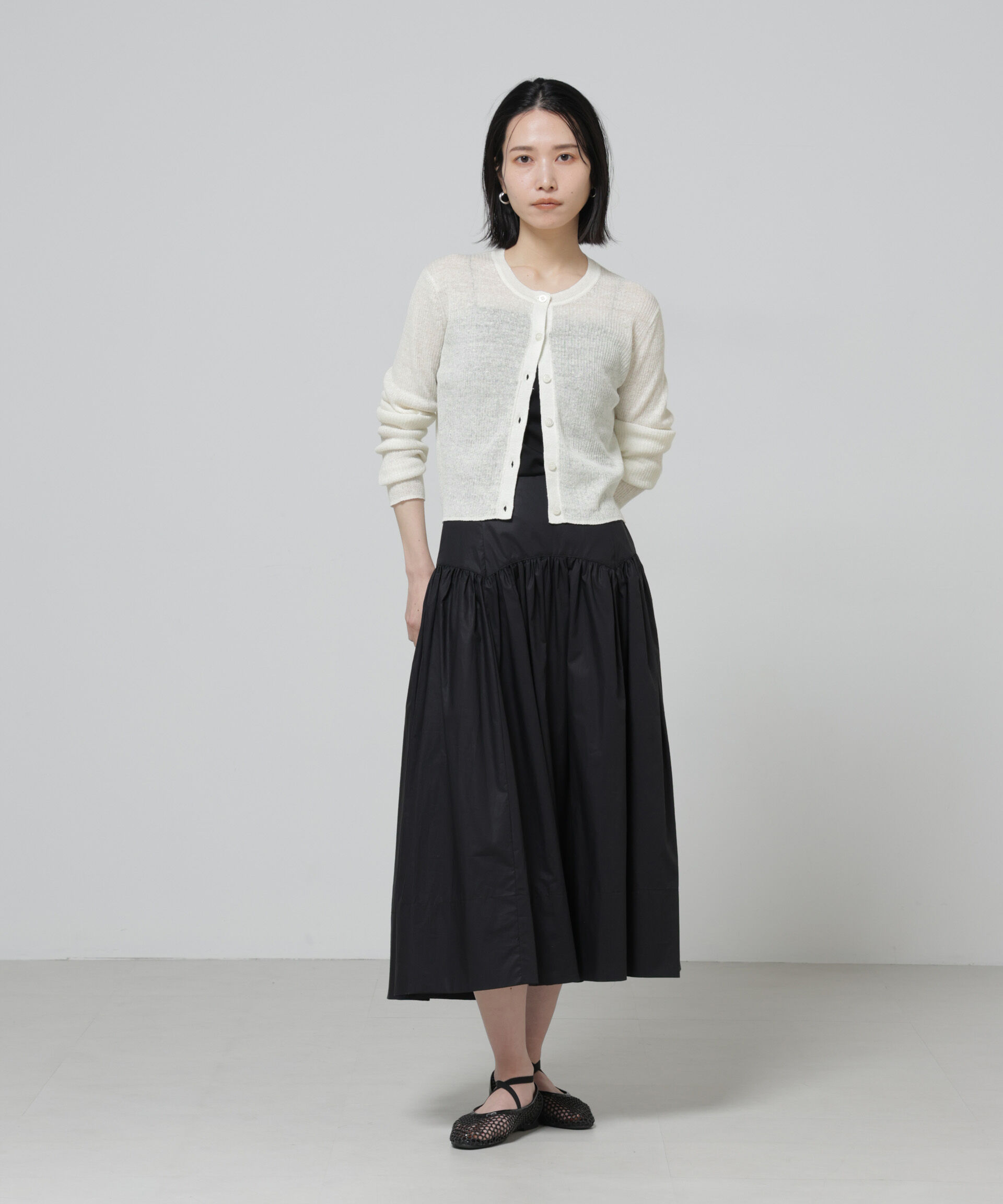 nano･universe「European Flax リブカーディガン」|ニット・セーター|