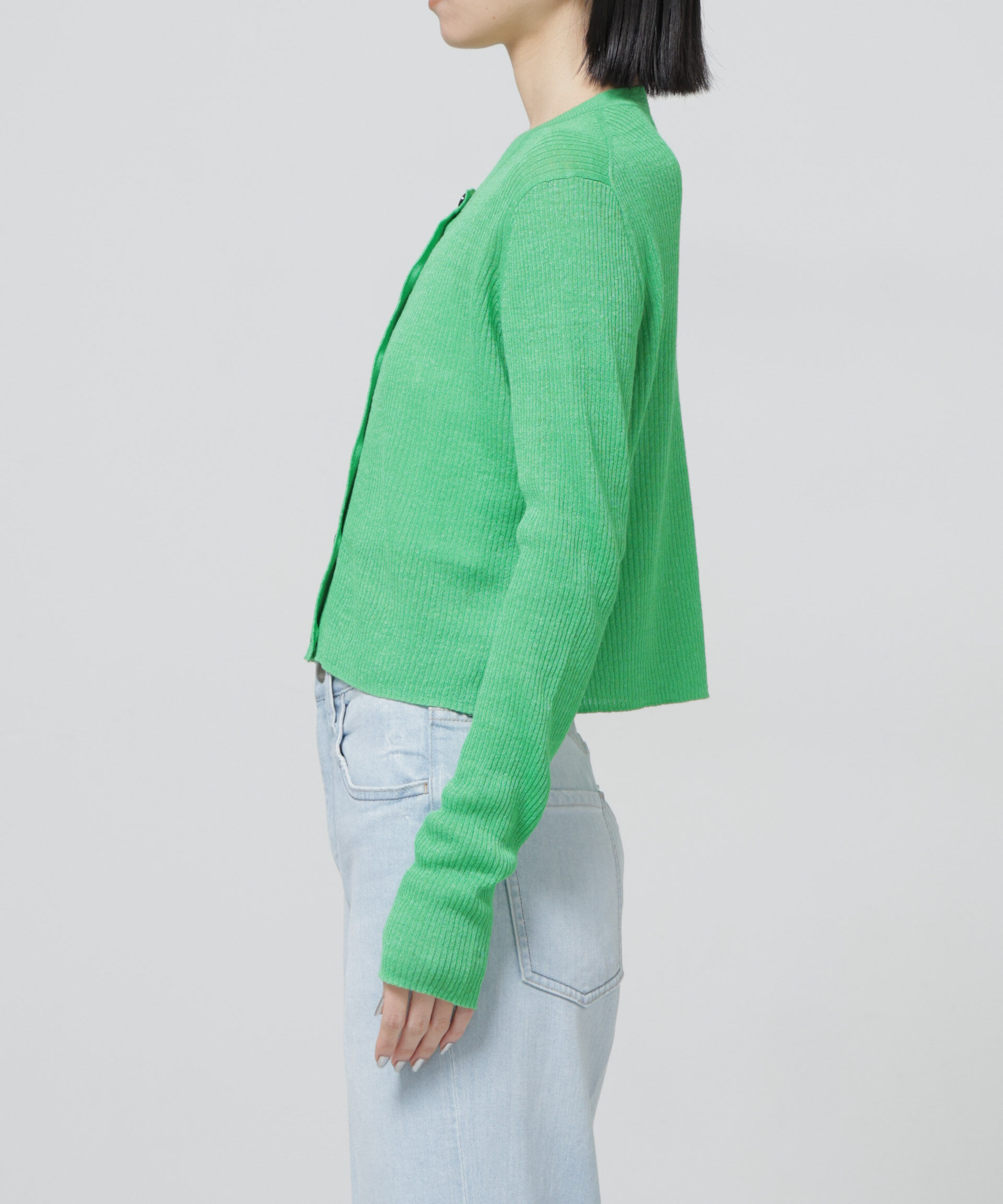 nano･universe「European Flax リブカーディガン」|ニット・セーター|