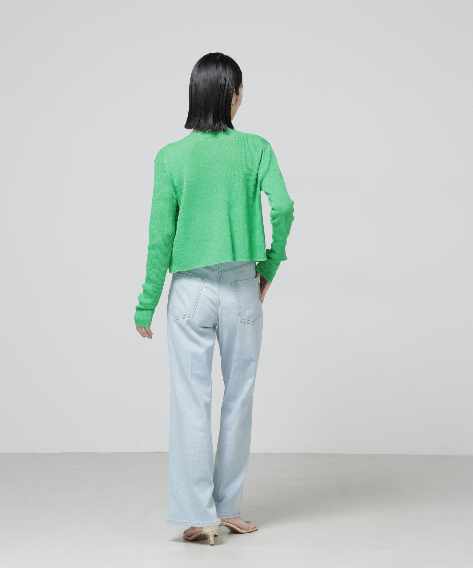 nano･universe「European Flax リブカーディガン」|ニット・セーター|