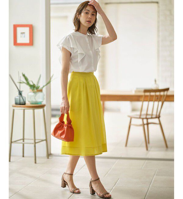 組曲「【洗える・シワになりにくい】カラーボイル シアーフレアスカート」|スカート|