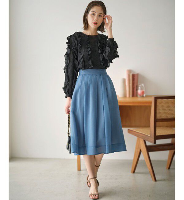 組曲「【洗える・シワになりにくい】カラーボイル シアーフレアスカート」|スカート|