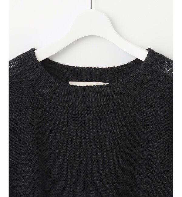 自由区「【XSサイズ～/洗える】リネンミドルゲージボートネック ニット」|ニット・セーター|